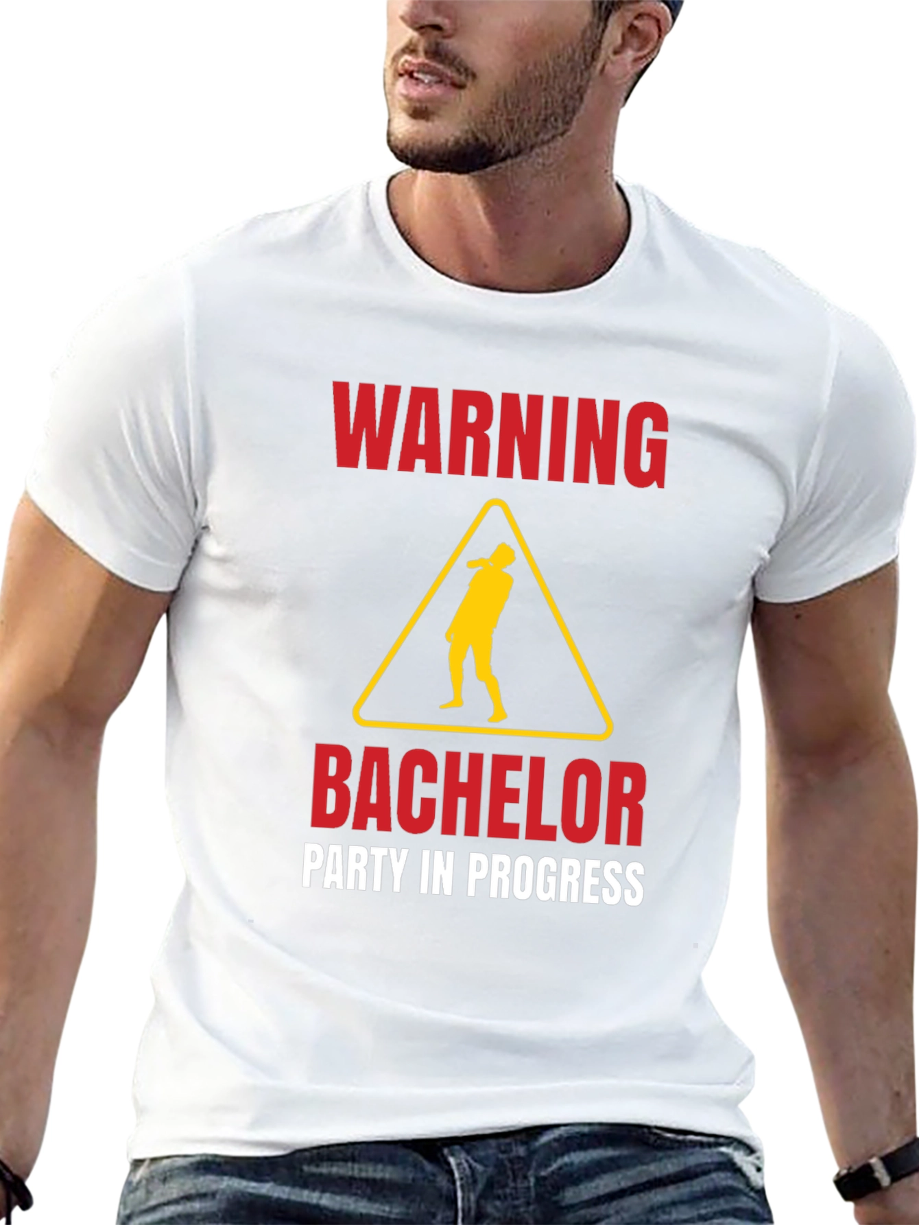 Warning Bachelor Party in Progress Graphic Tee