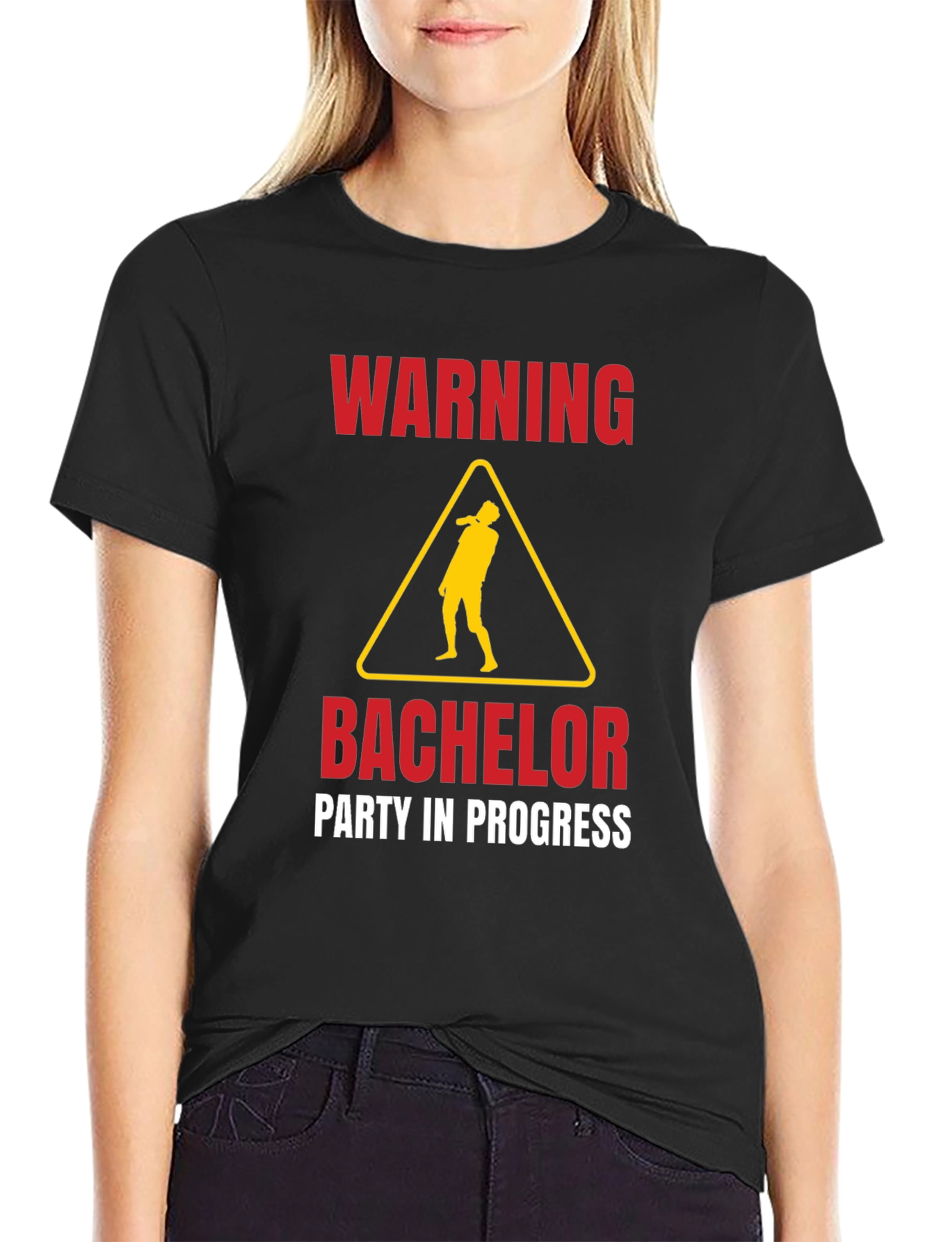 Warning Bachelor Party in Progress Graphic Tee