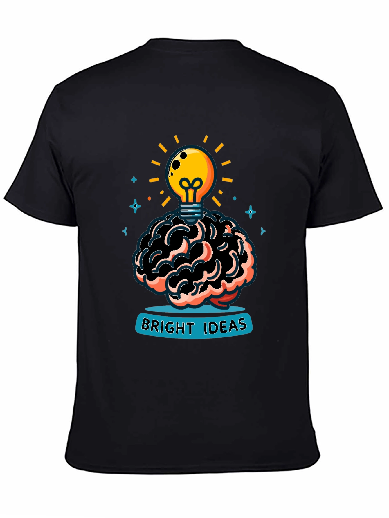 Bright Ideas Graphic Tee - Brain & Lightbulb Design