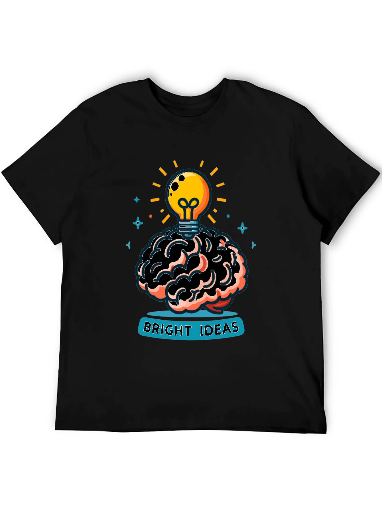 Bright Ideas Graphic Tee - Brain & Lightbulb Design