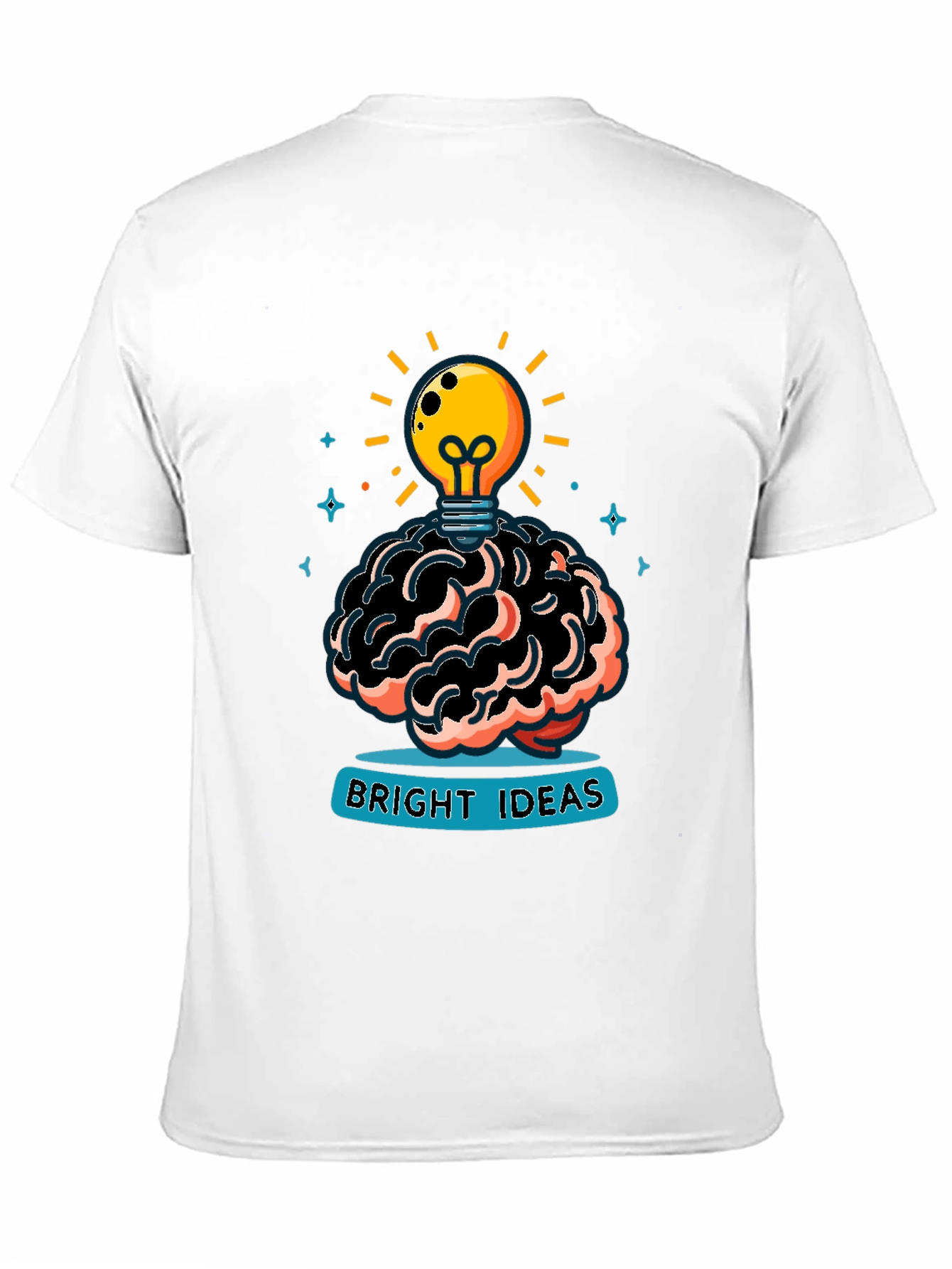 Bright Ideas Graphic Tee - Brain & Lightbulb Design