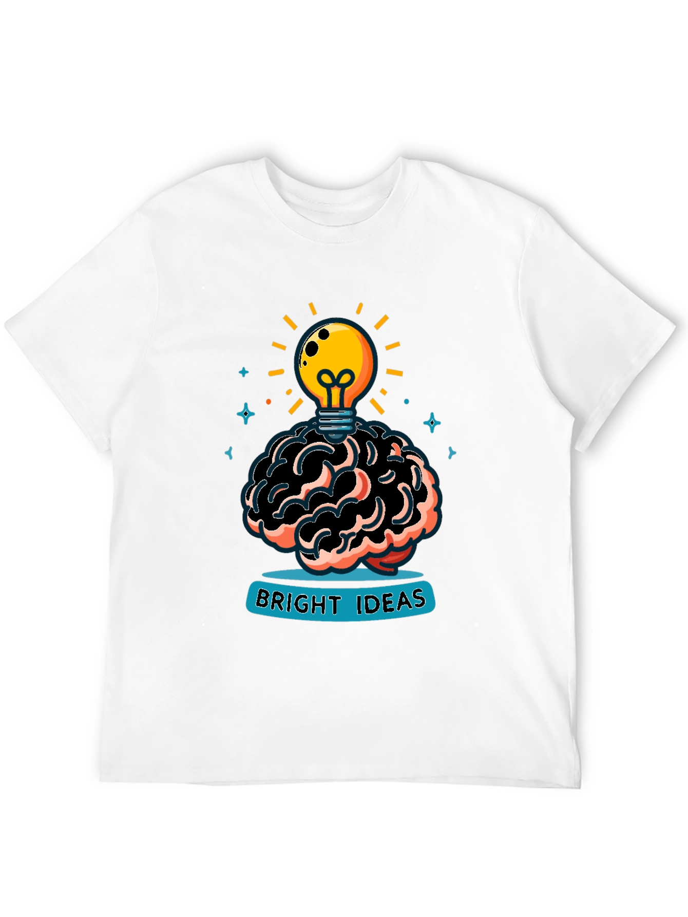 Bright Ideas Graphic Tee - Brain & Lightbulb Design