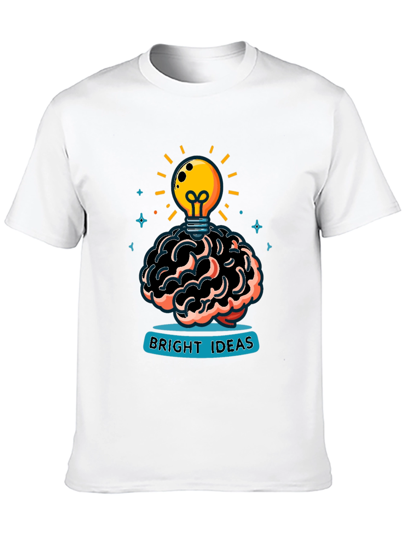 Bright Ideas Graphic Tee - Brain & Lightbulb Design