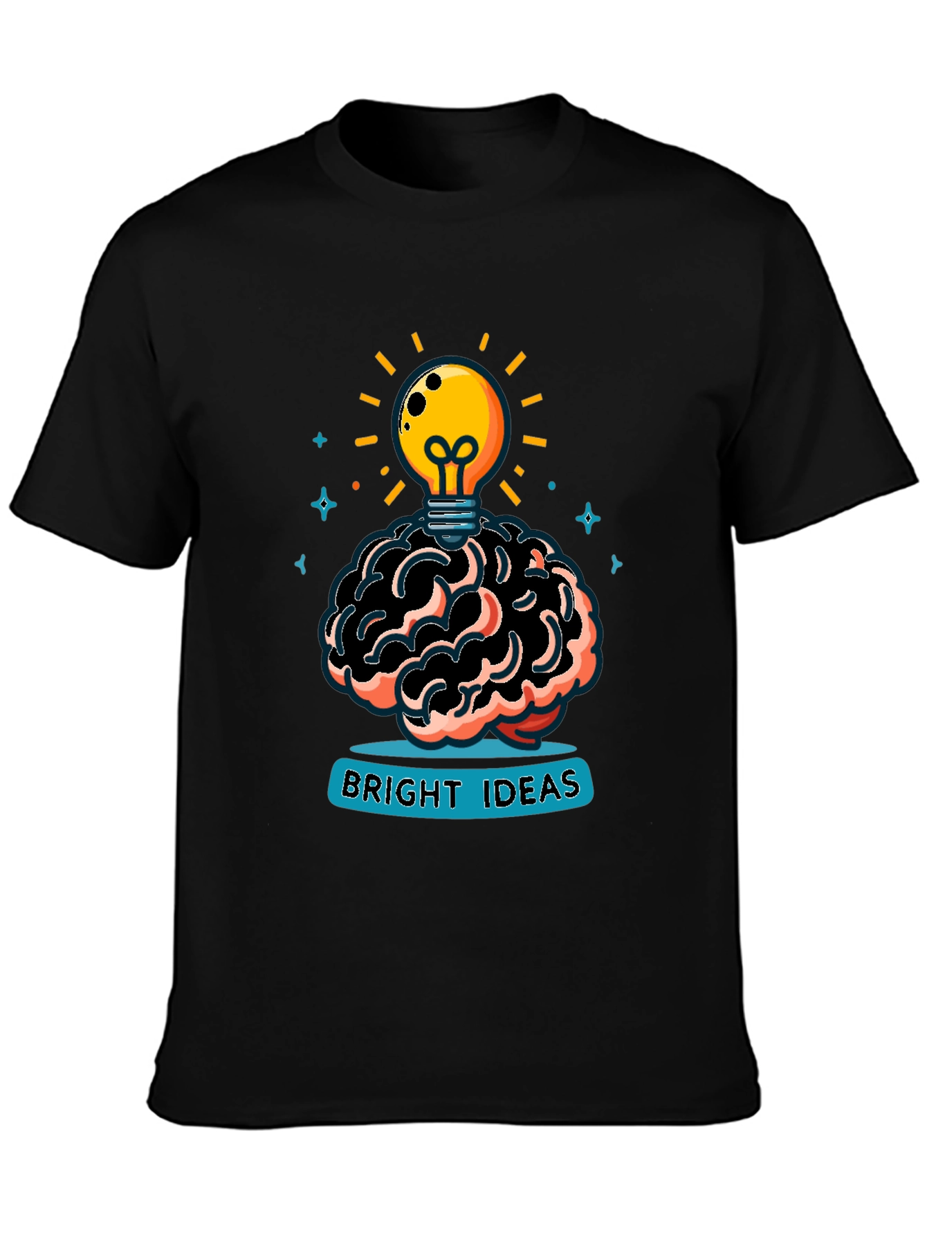 Bright Ideas Graphic Tee - Brain & Lightbulb Design
