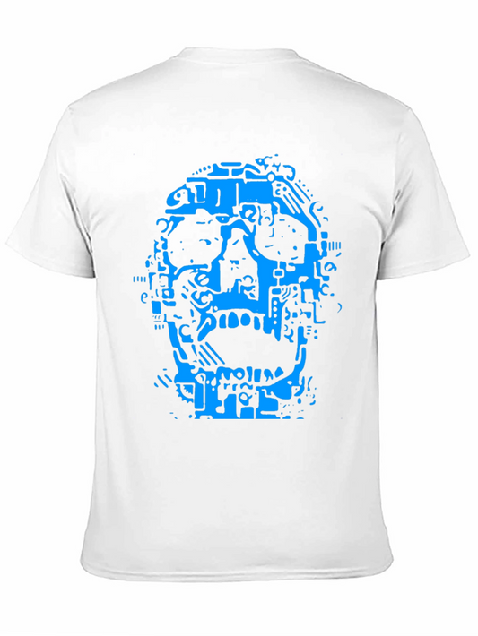 Abstract Skull Graphic T-Shirt - Black