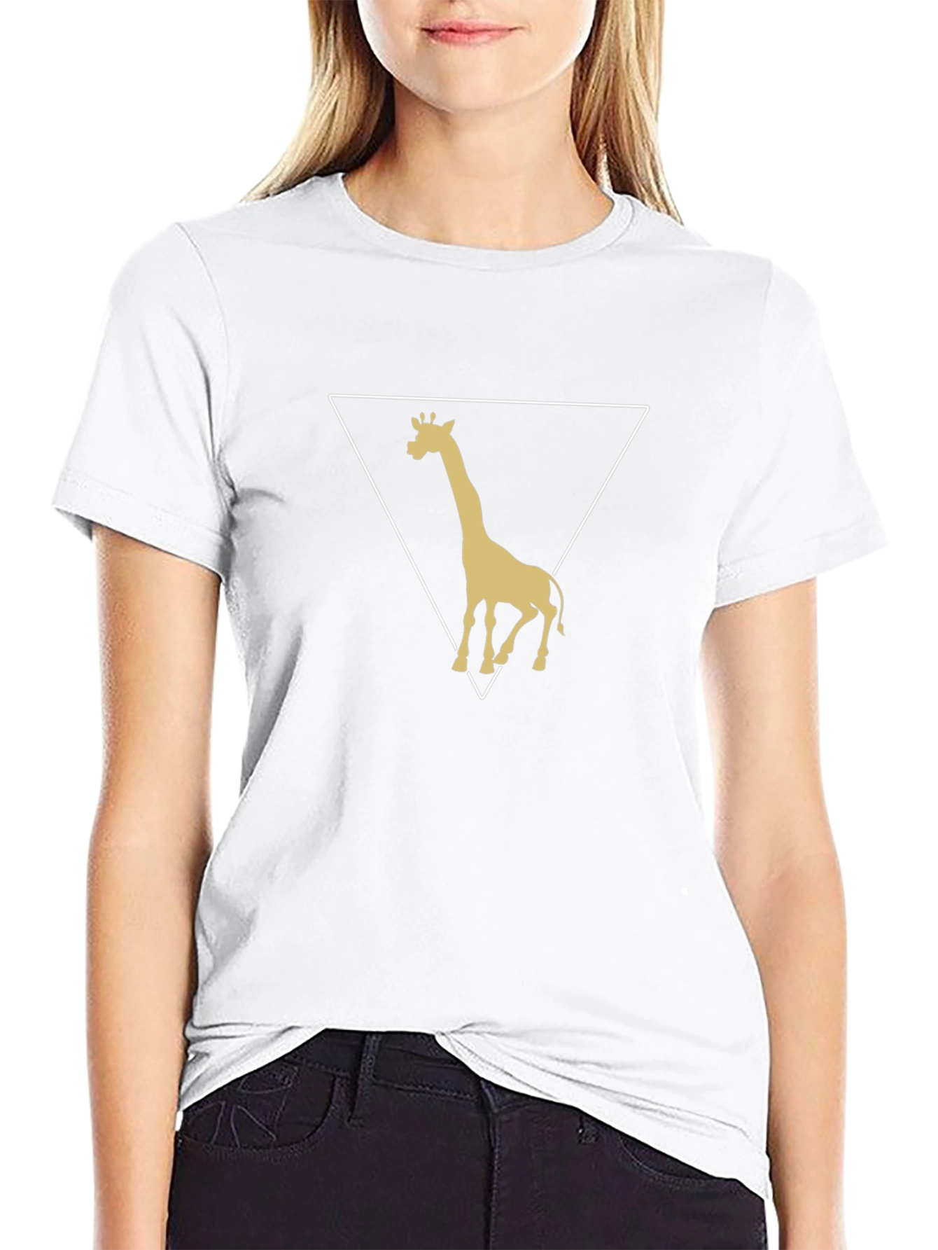 Giraffe Triangle Graphic Tee - Stylish Mens T-Shirt