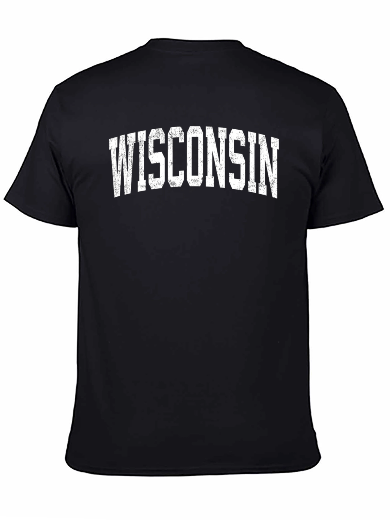 Wisconsin Distressed Graphic Print T-Shirt