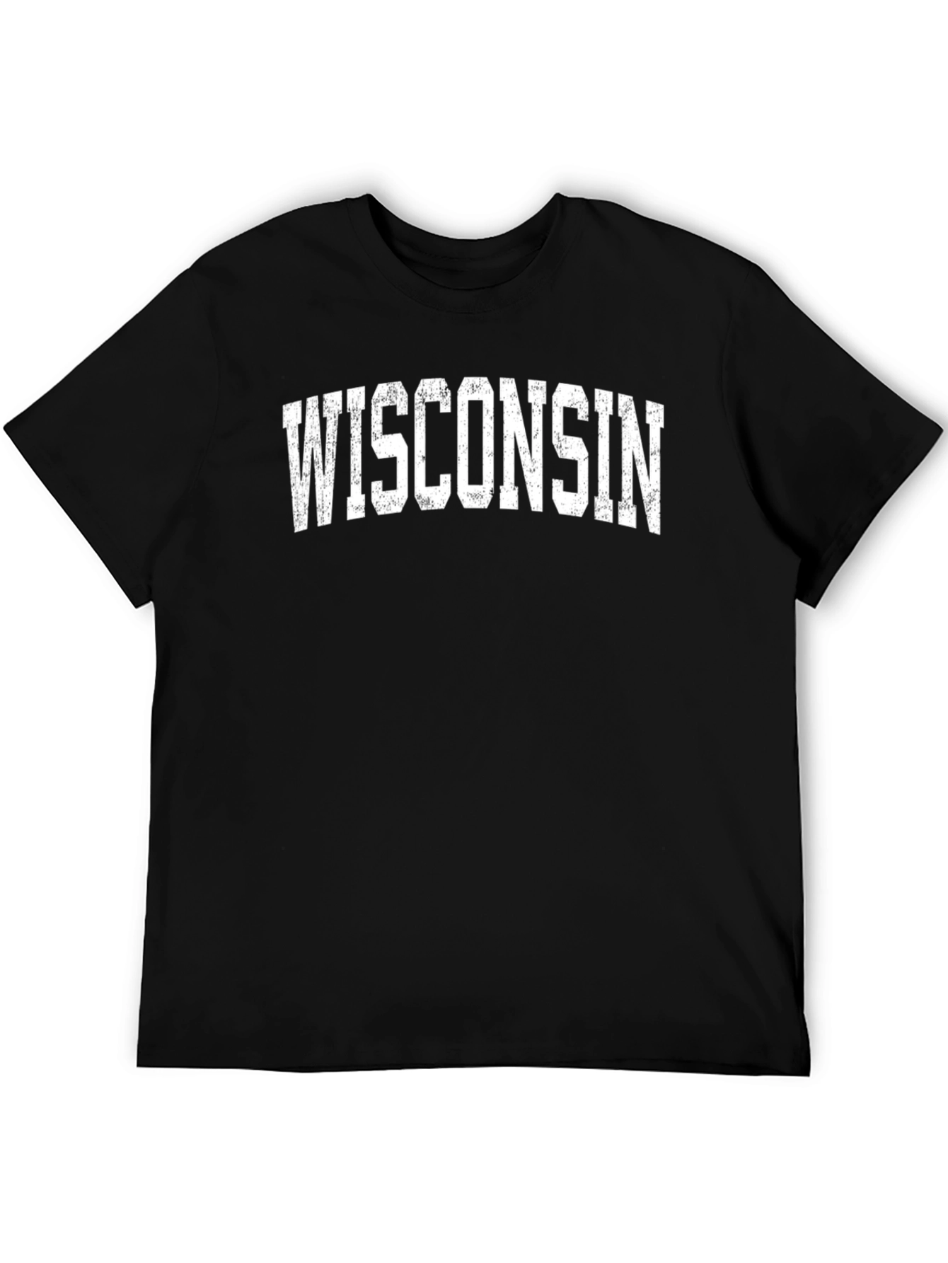 Wisconsin Distressed Graphic Print T-Shirt