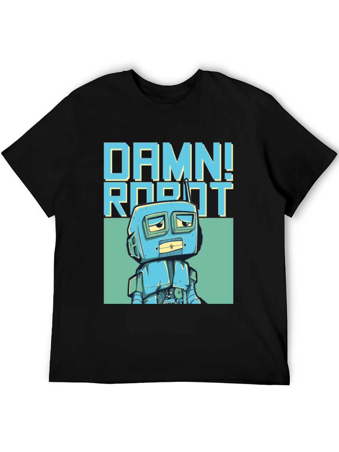 Damn! Robot Graphic Tee - Retro Style
