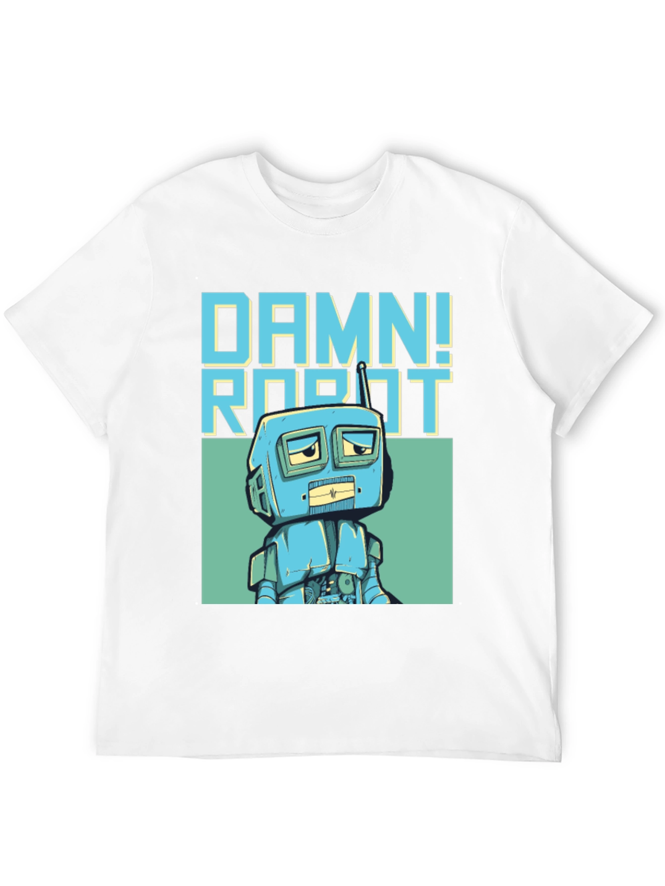 Damn! Robot Graphic Tee - Retro Style