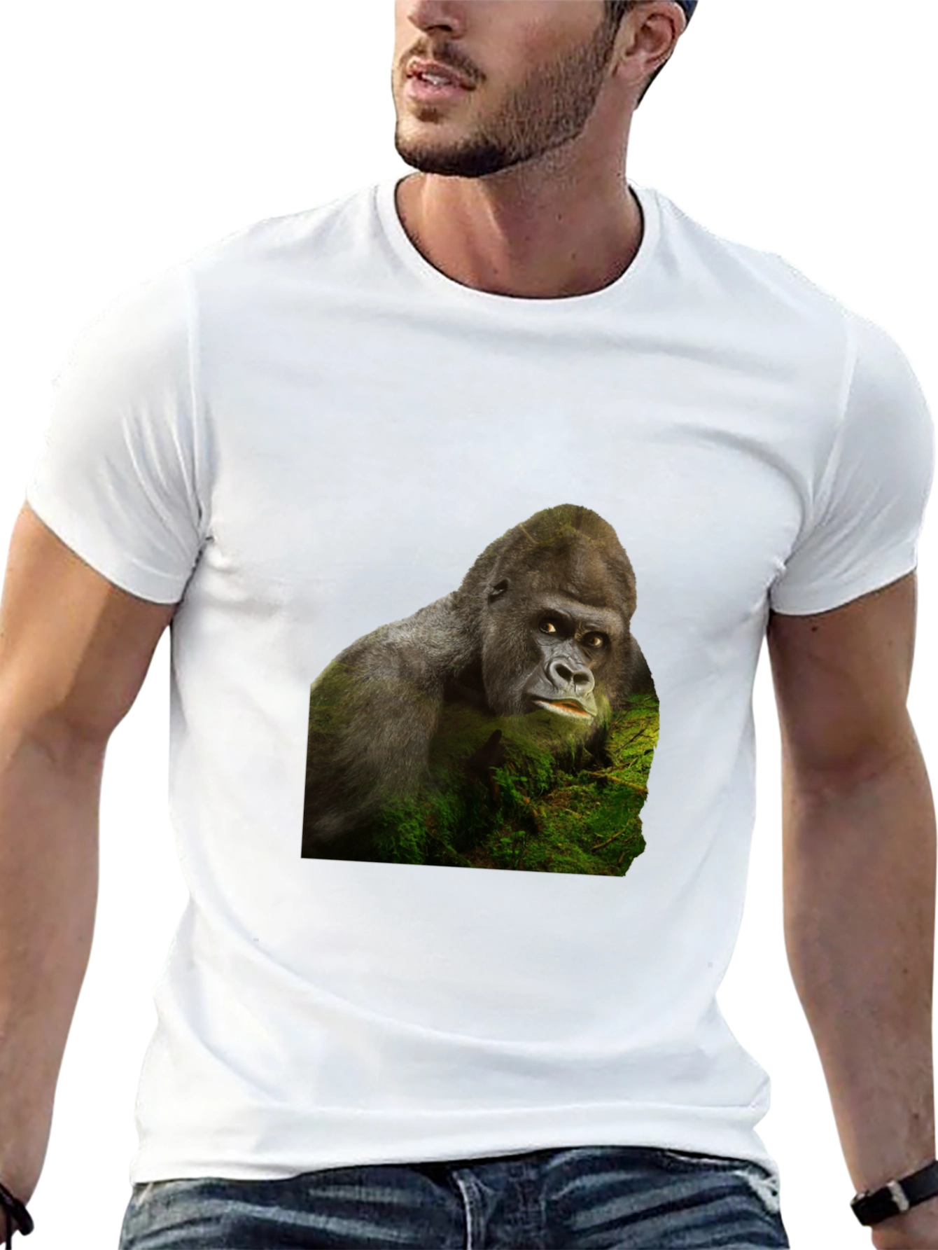 Gorilla Graphic T-Shirt - Black Crew Neck Tee