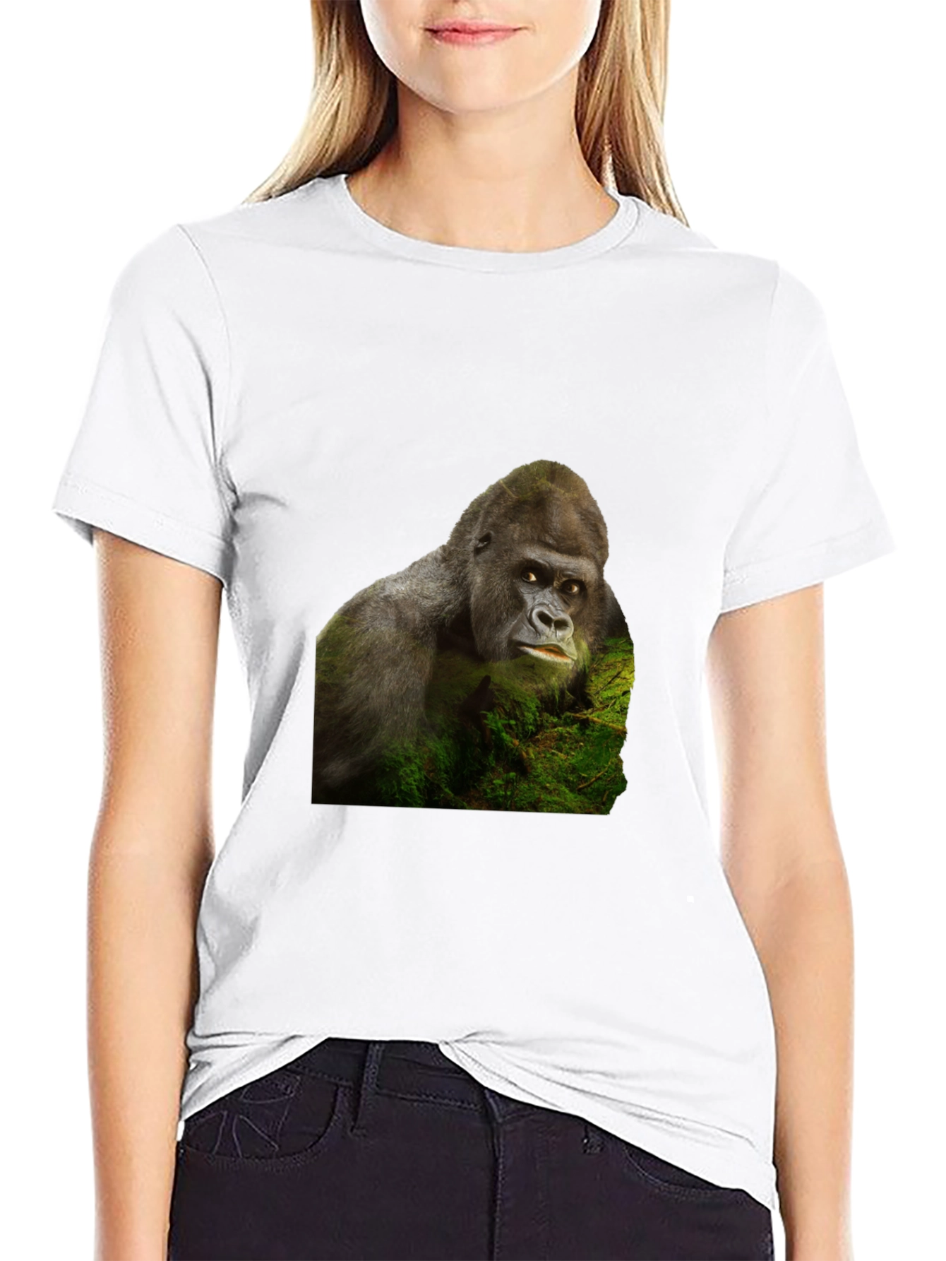 Gorilla Graphic T-Shirt - Black Crew Neck Tee