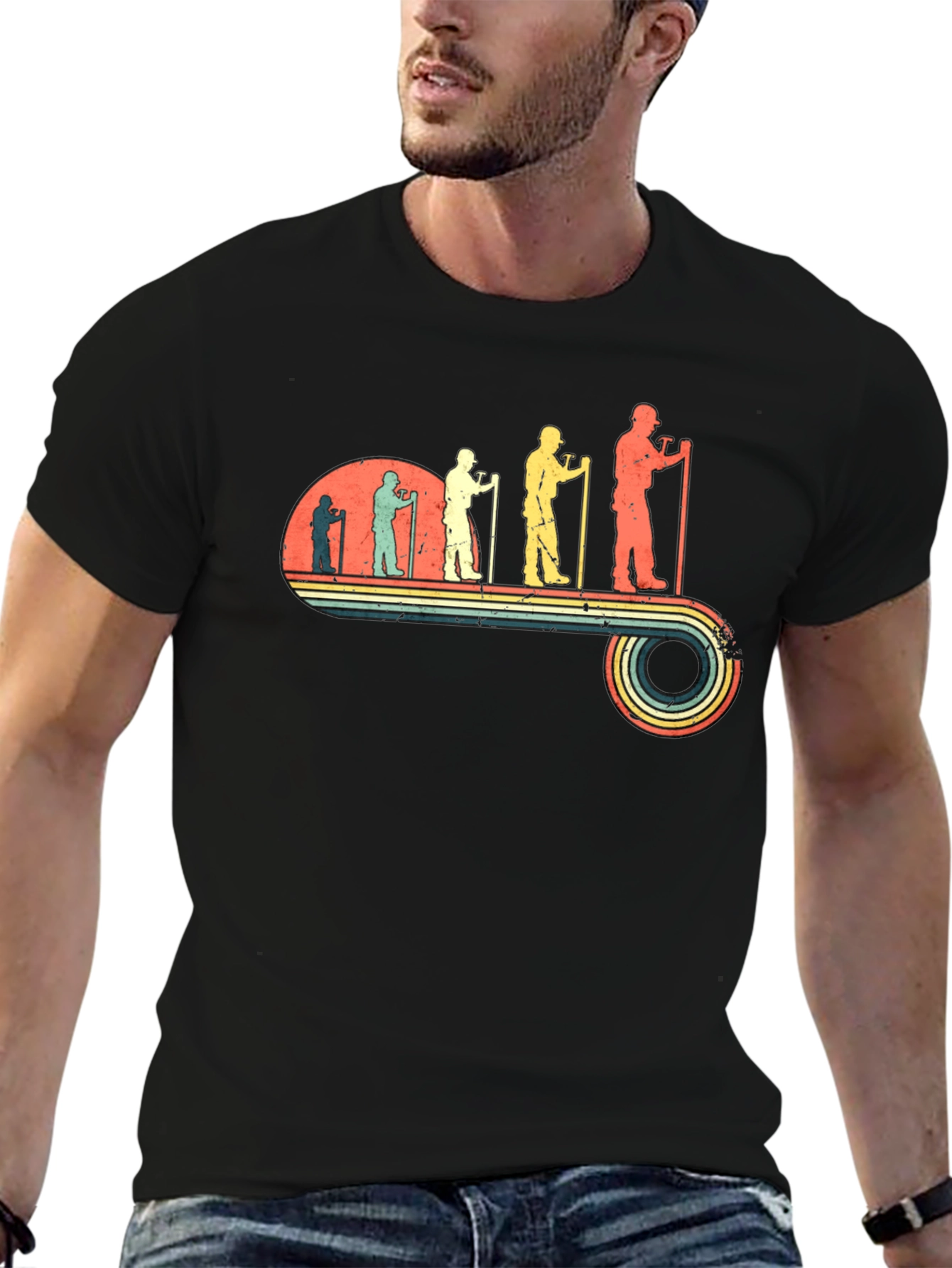 Retro Mining Evolution T-Shirt - Black