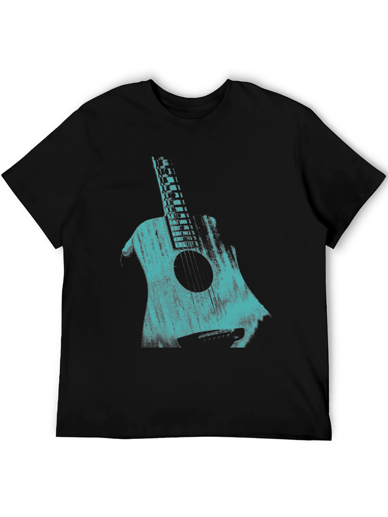 Guitar Graphic Print T-Shirt - Stylish Music Lover Tee