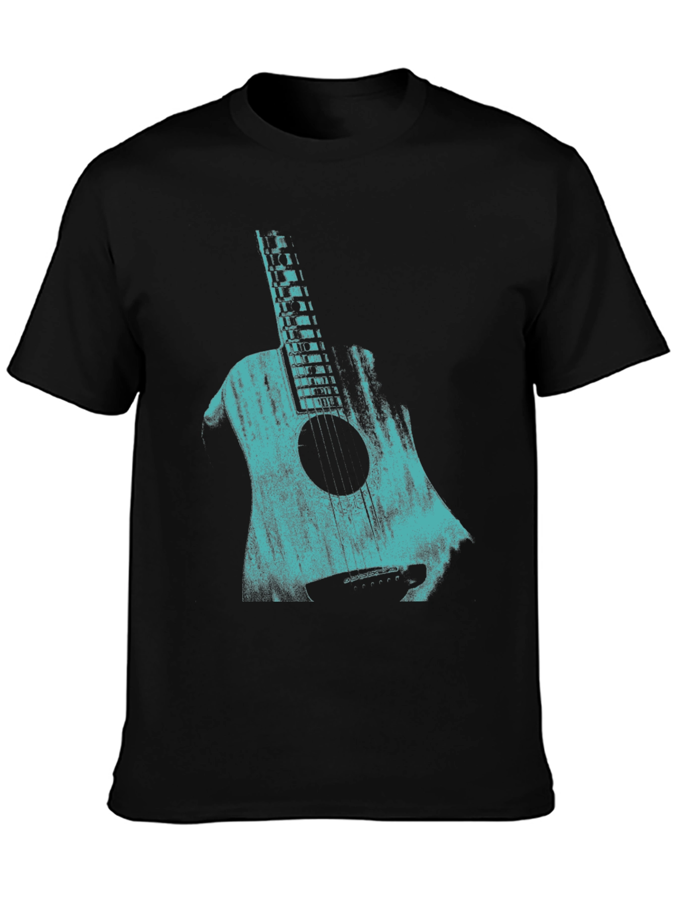 Guitar Graphic Print T-Shirt - Stylish Music Lover Tee