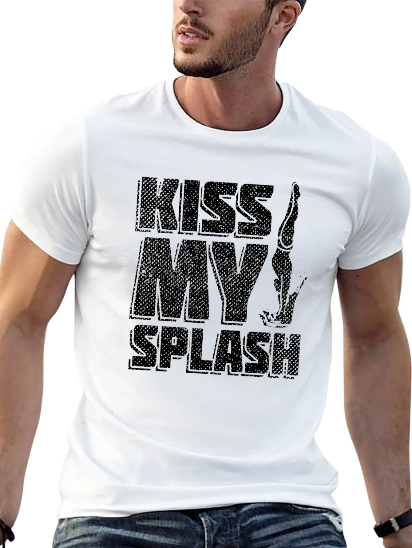 Kiss My Splash Black Graphic T-Shirt