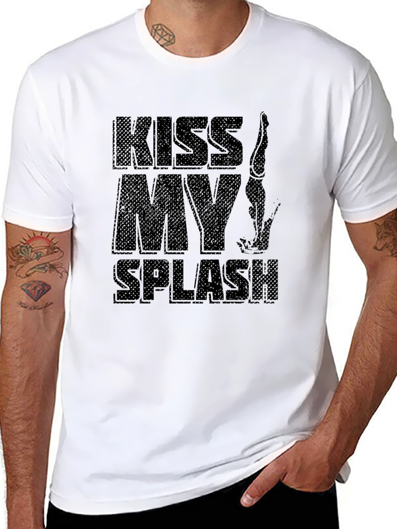 Kiss My Splash Black Graphic T-Shirt