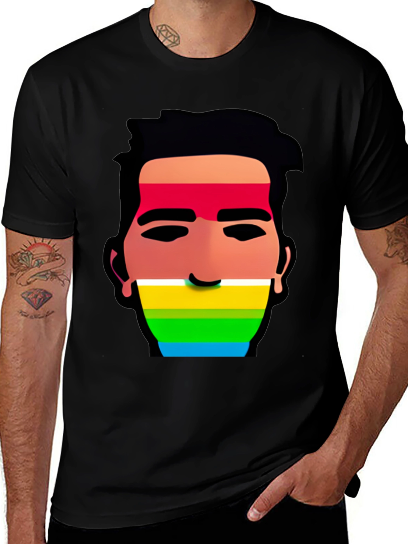 Rainbow Face Graphic Tee