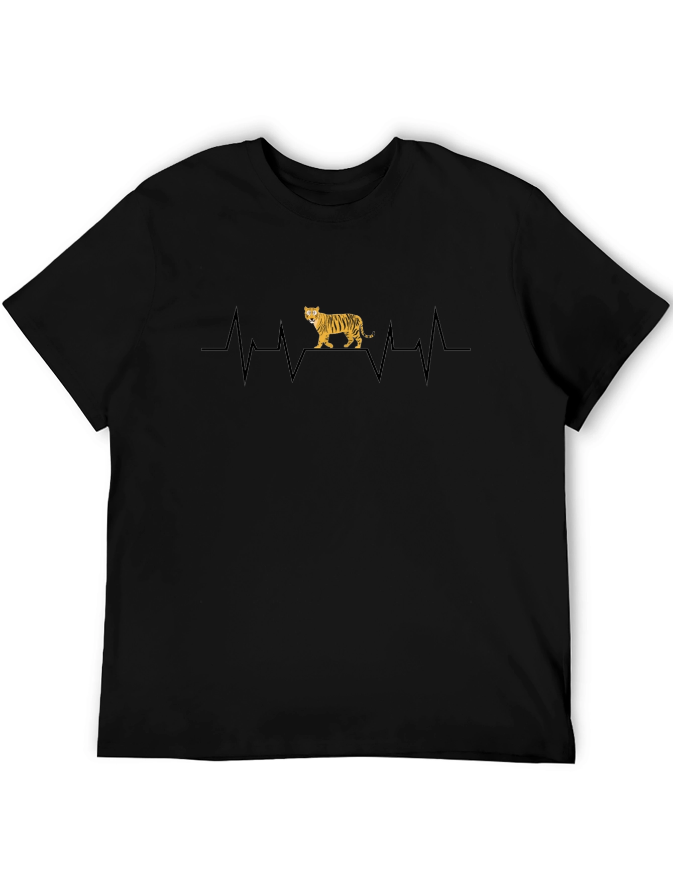 Tiger Heartbeat Graphic Black T-Shirt