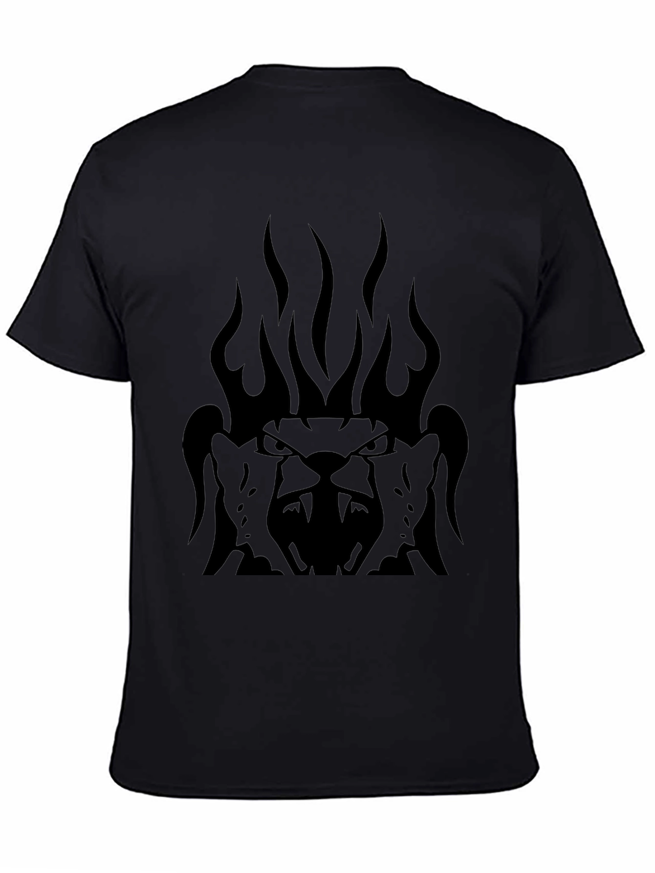 Mens Black Graphic Tee - Fiery Lion