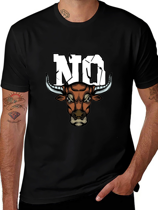 Mens NO Bull Graphic Tee - Edgy Design Casual Comfort