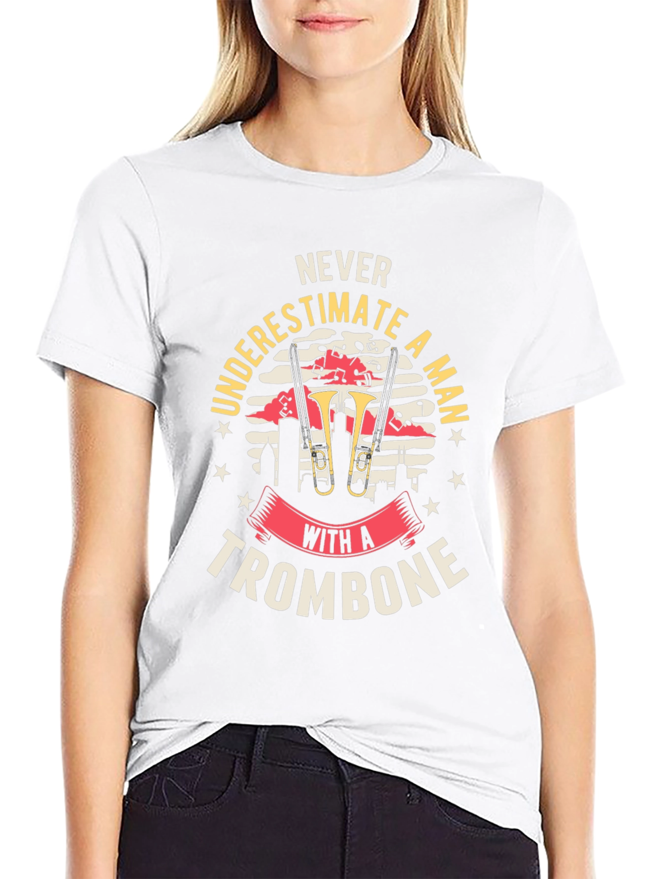 Never Underestimate a Trombone Man Graphic Tee