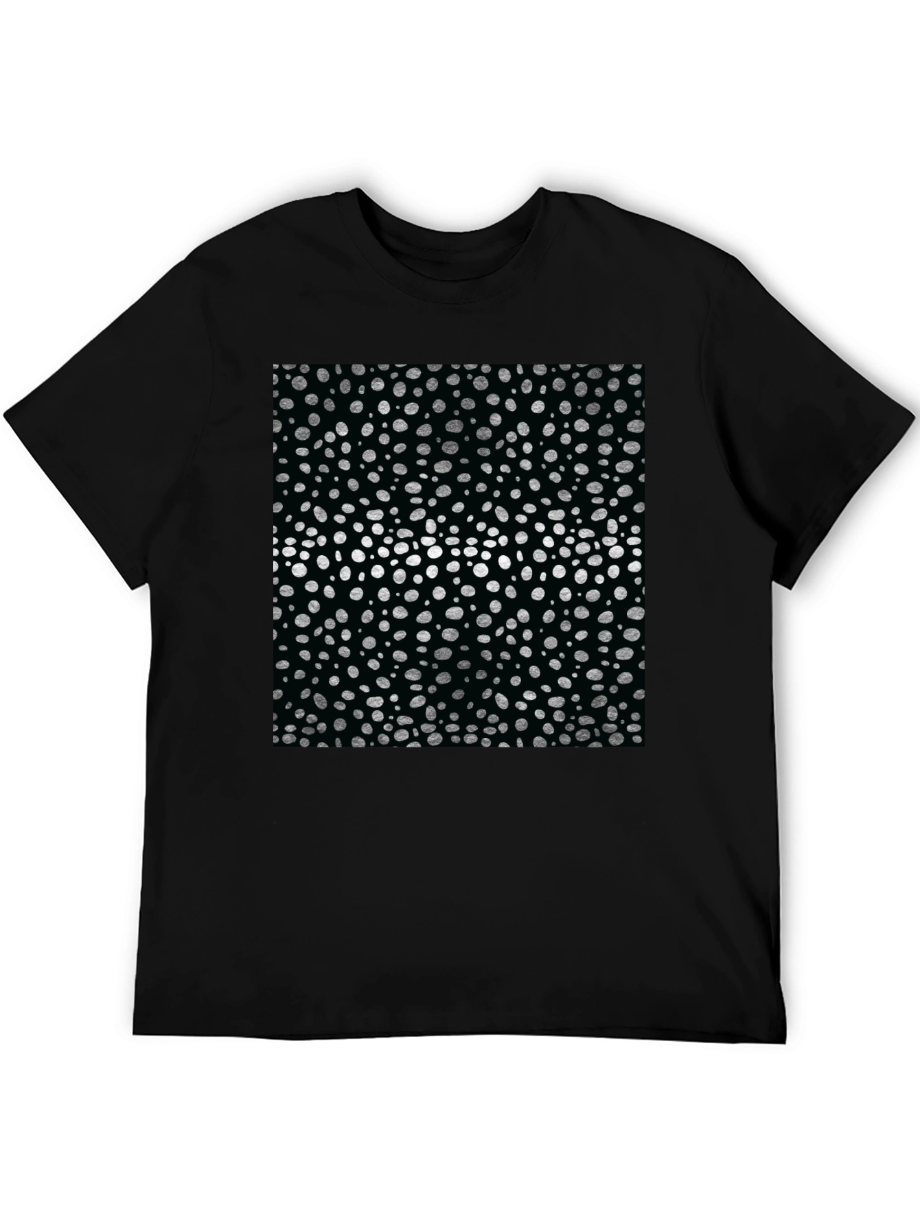 Dotted Pattern Black T-Shirt