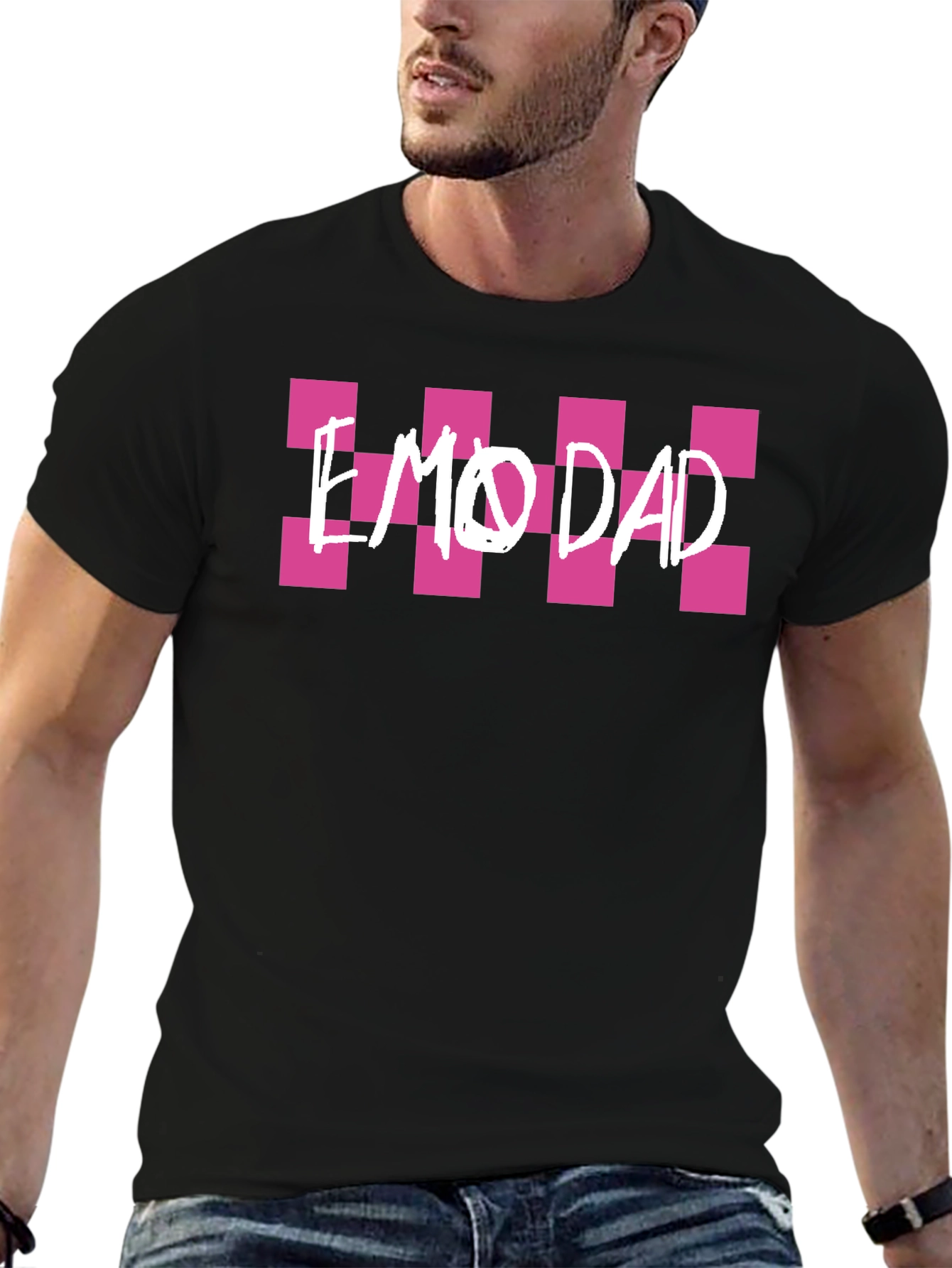 Emo Dad Graphic Tee - Black Novelty T-Shirt