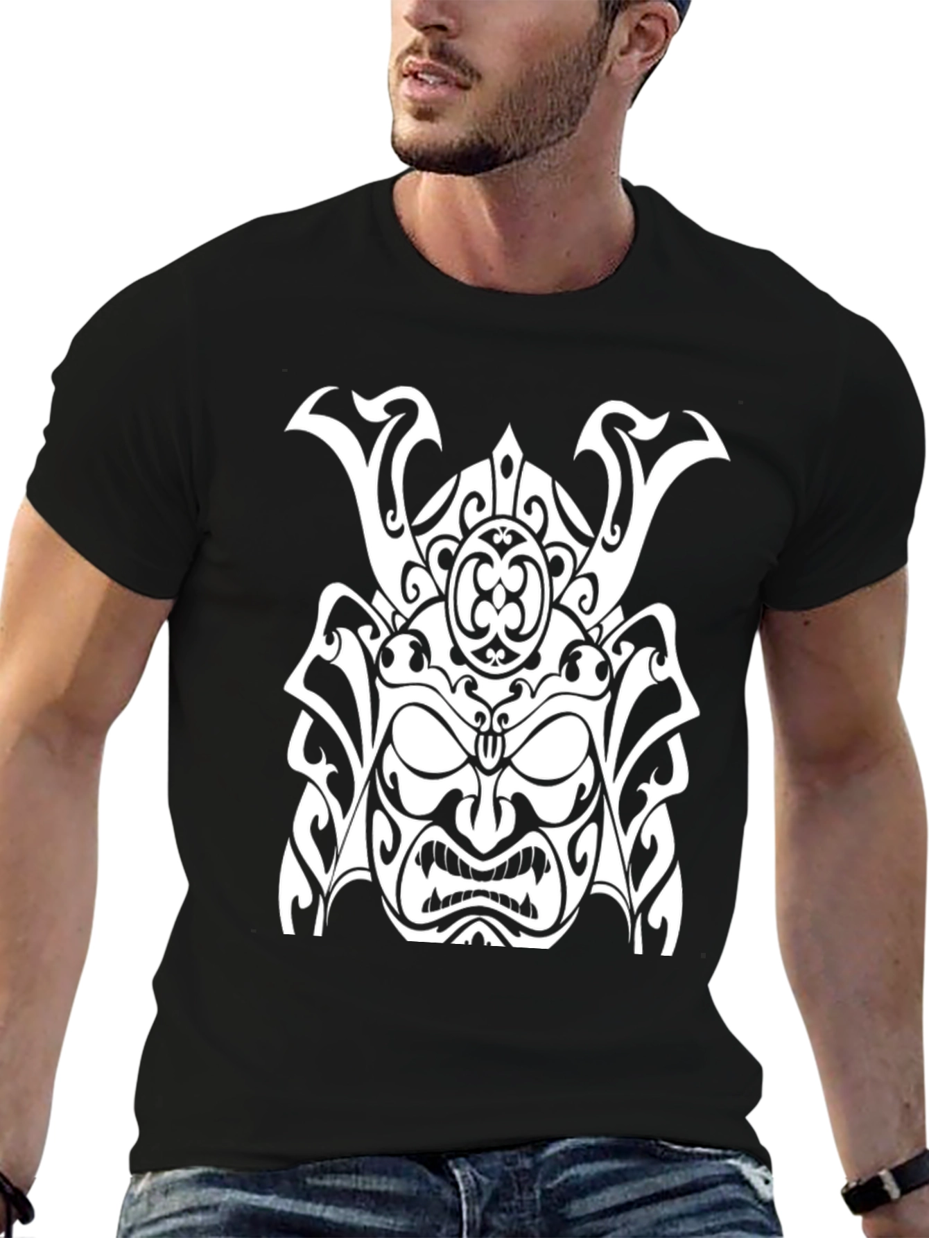 Samurai Warrior Graphic T-Shirt - Black