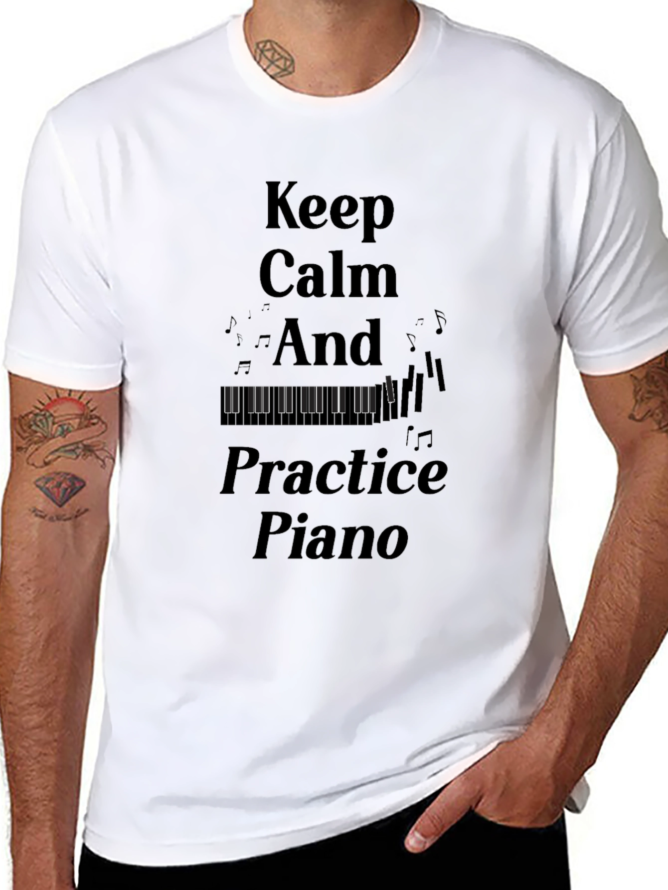 Keep Calm Practice Piano T-Shirt - Musician Gift