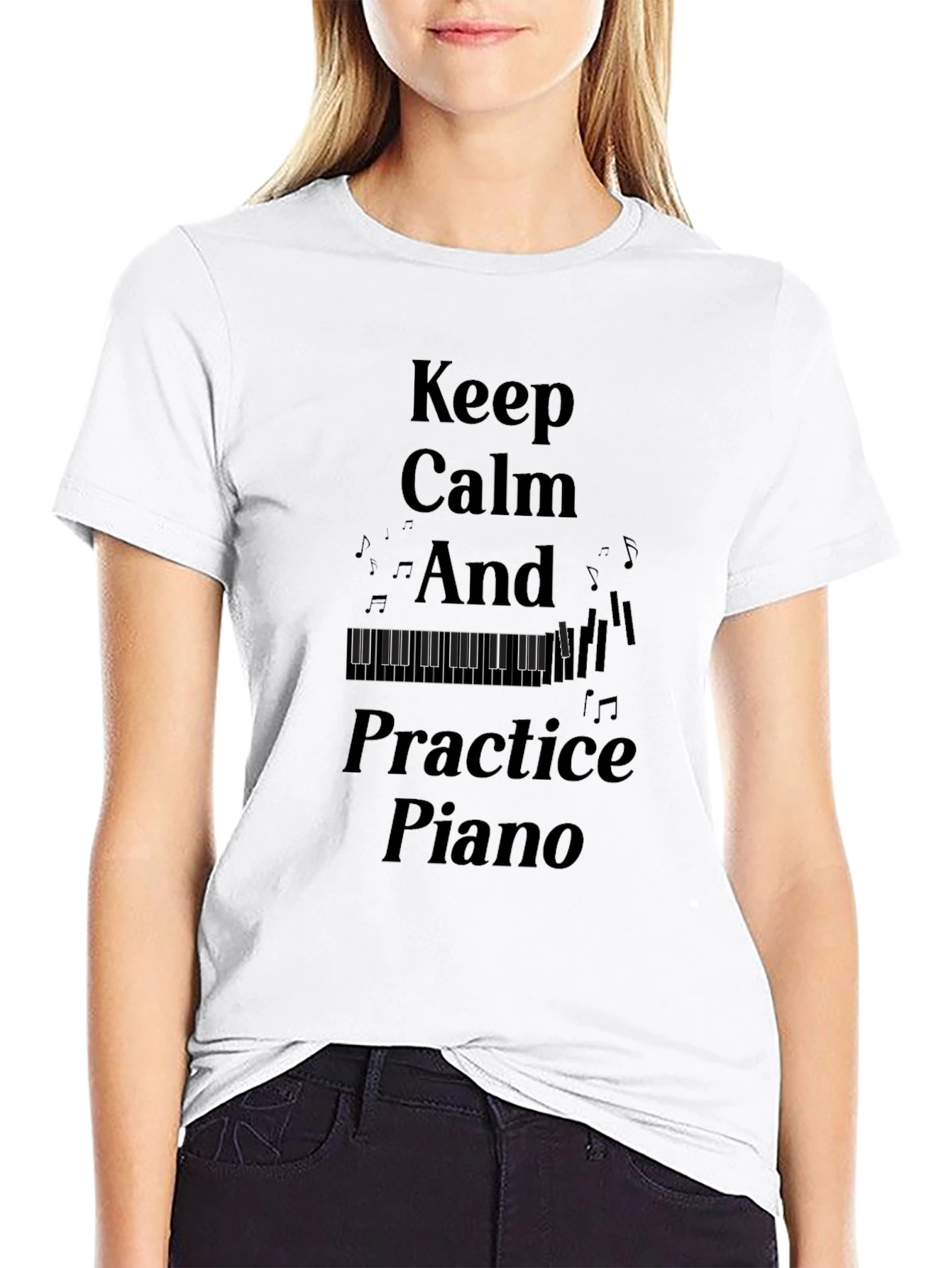 Keep Calm Practice Piano T-Shirt - Musician Gift