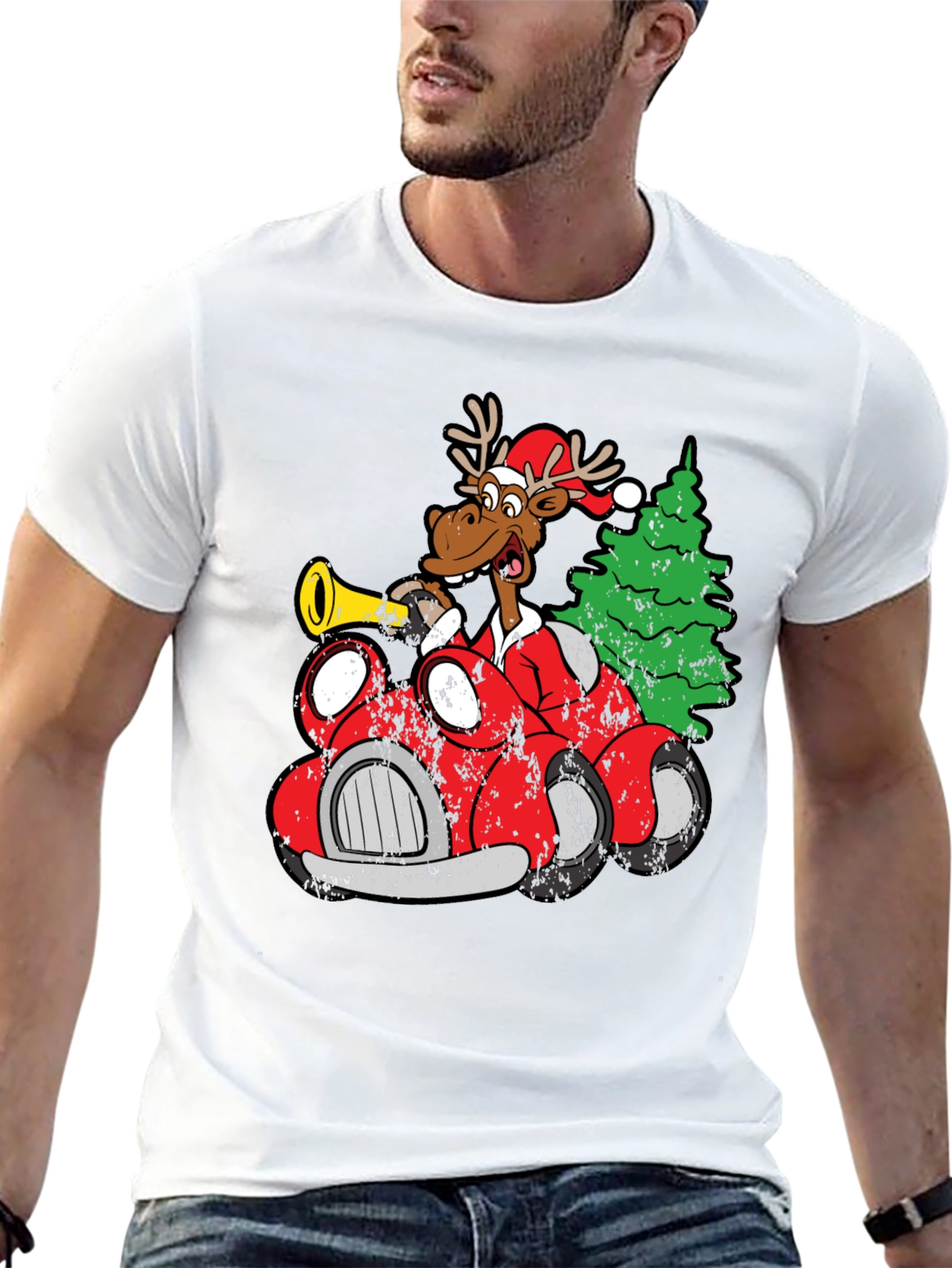 Festive Moose Christmas T-Shirt