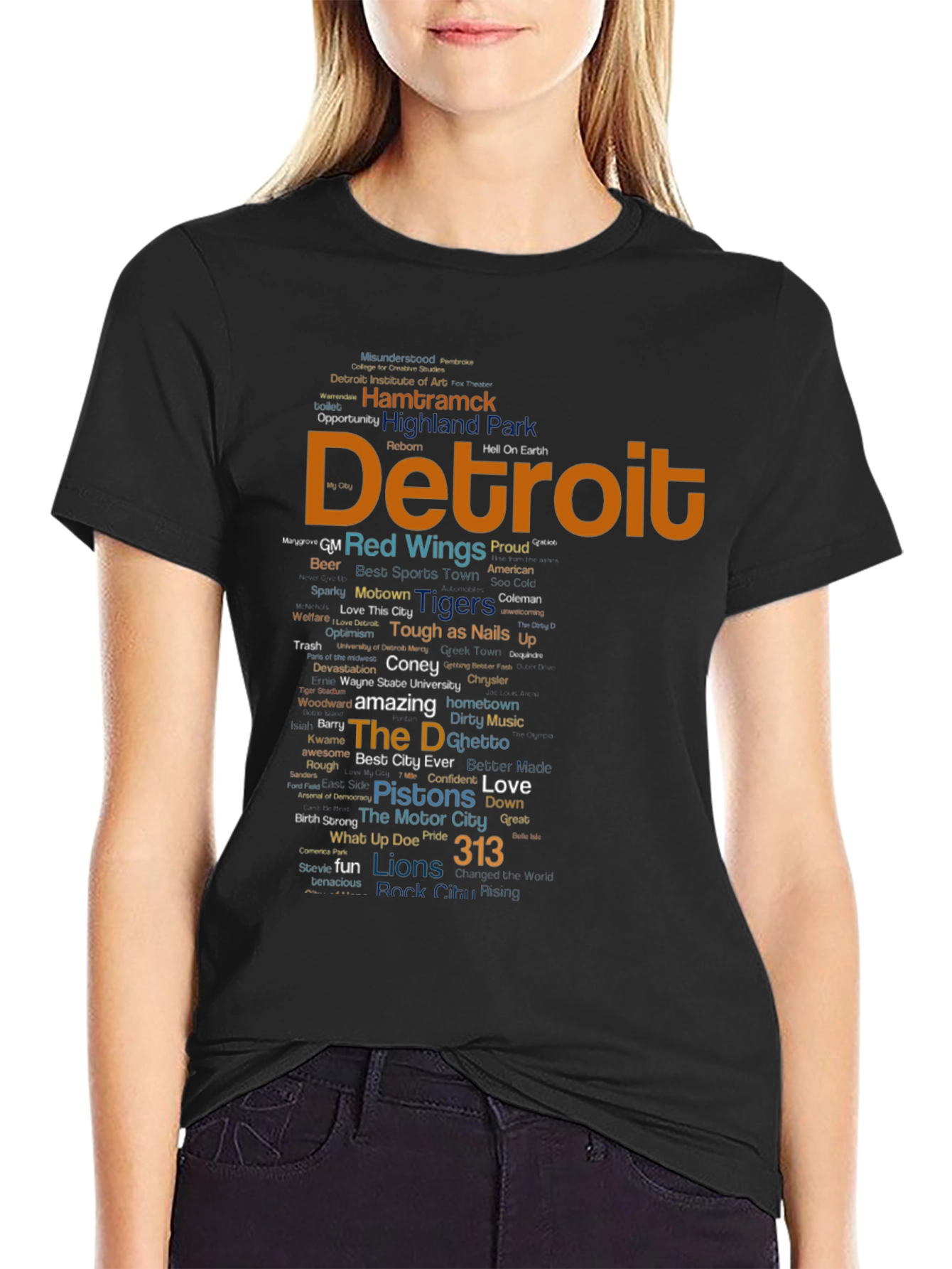 Detroit Word Art T-Shirt