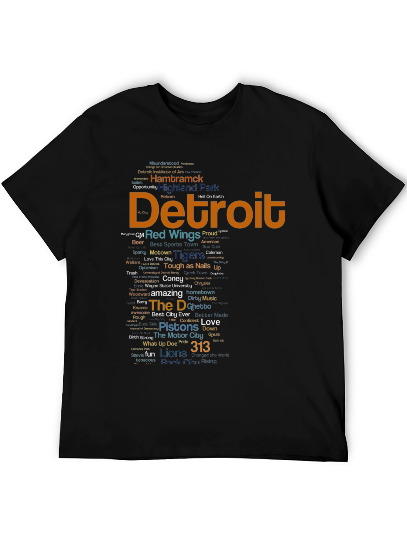 Detroit Word Art T-Shirt