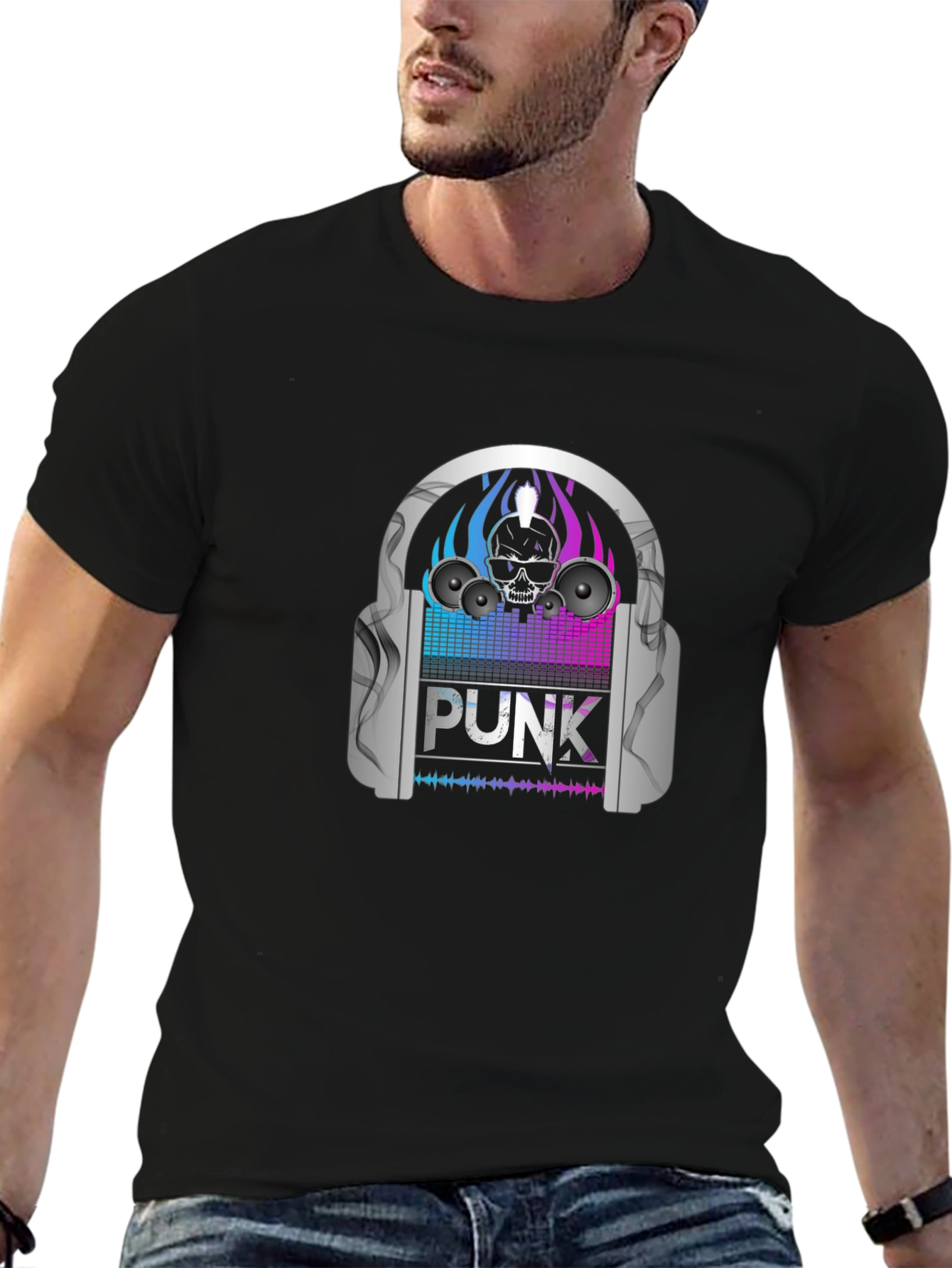 Punk Skull Headphone T-Shirt