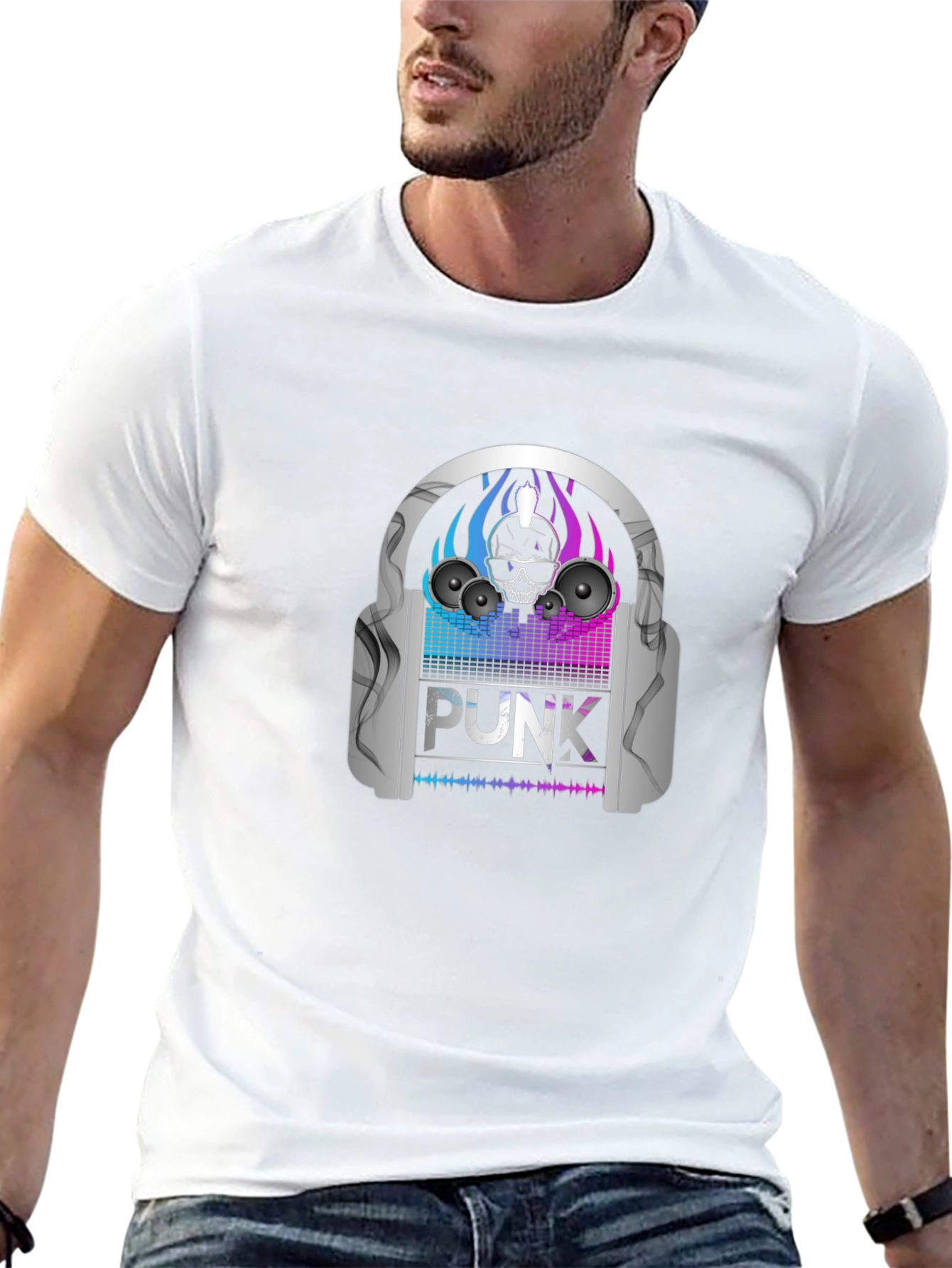Punk Skull Headphone T-Shirt
