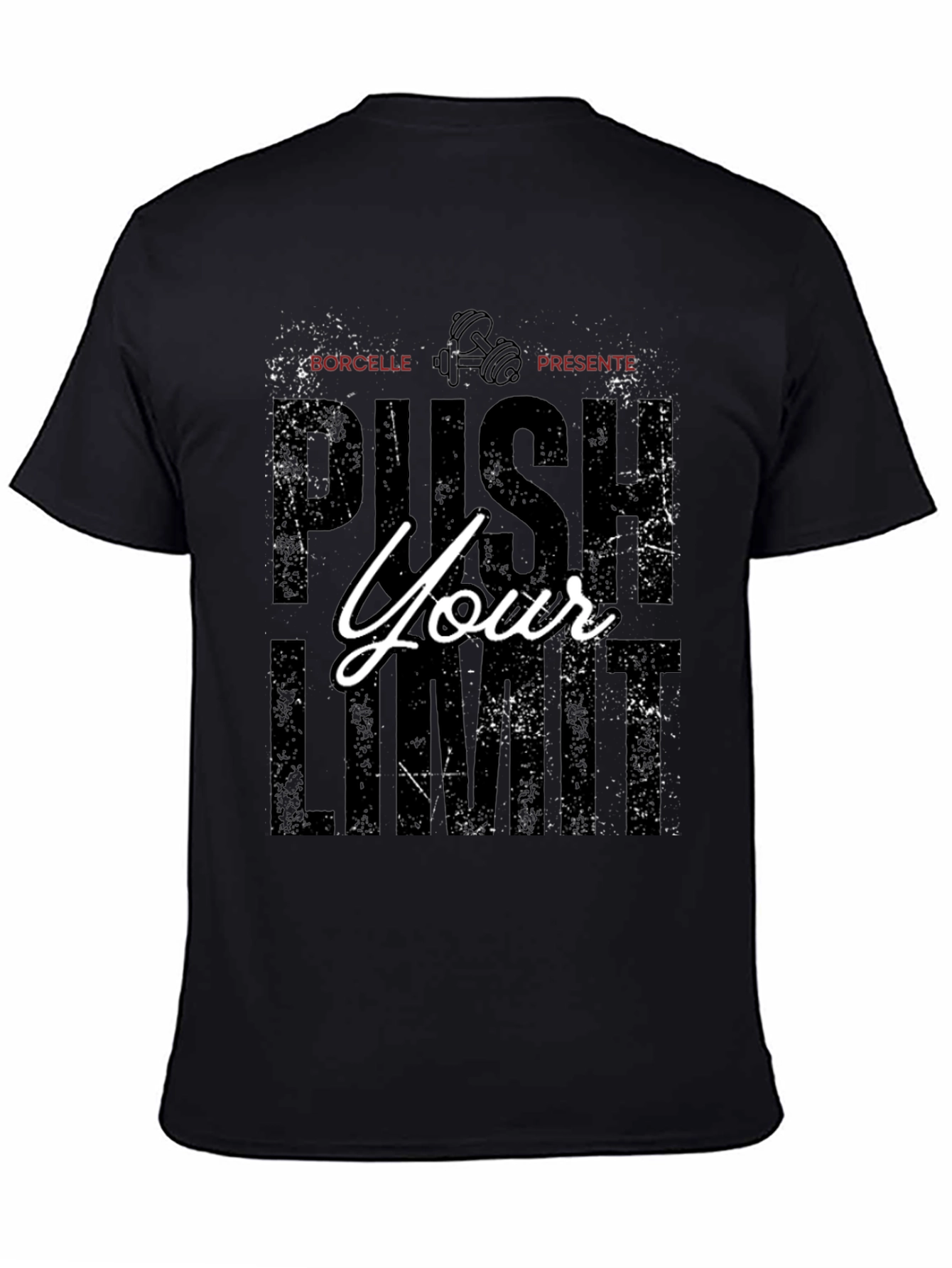 Push Your Limit Black Graphic T-Shirt