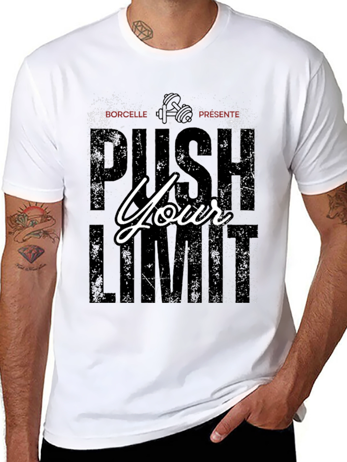 Push Your Limit Black Graphic T-Shirt