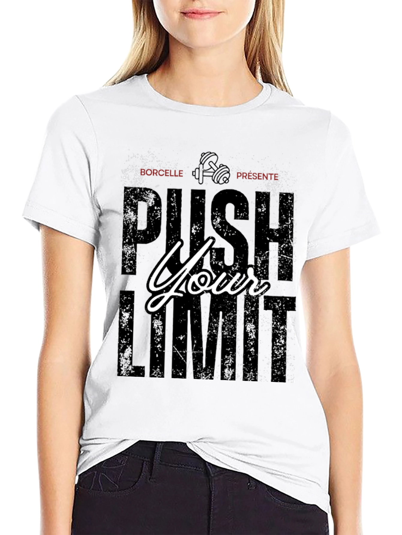 Push Your Limit Black Graphic T-Shirt