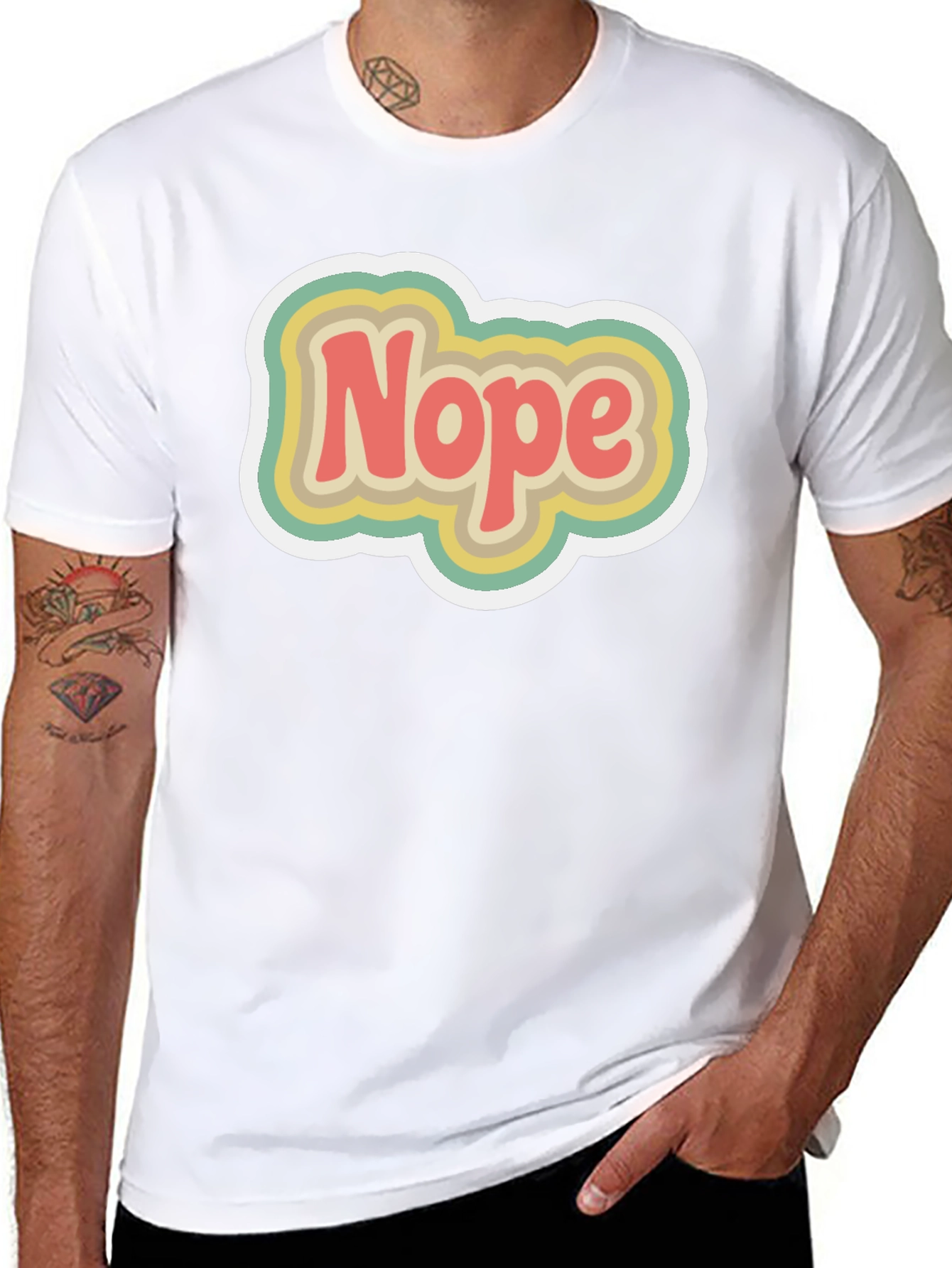 Retro Nope Graphic Tee - Trendy Casual Wear