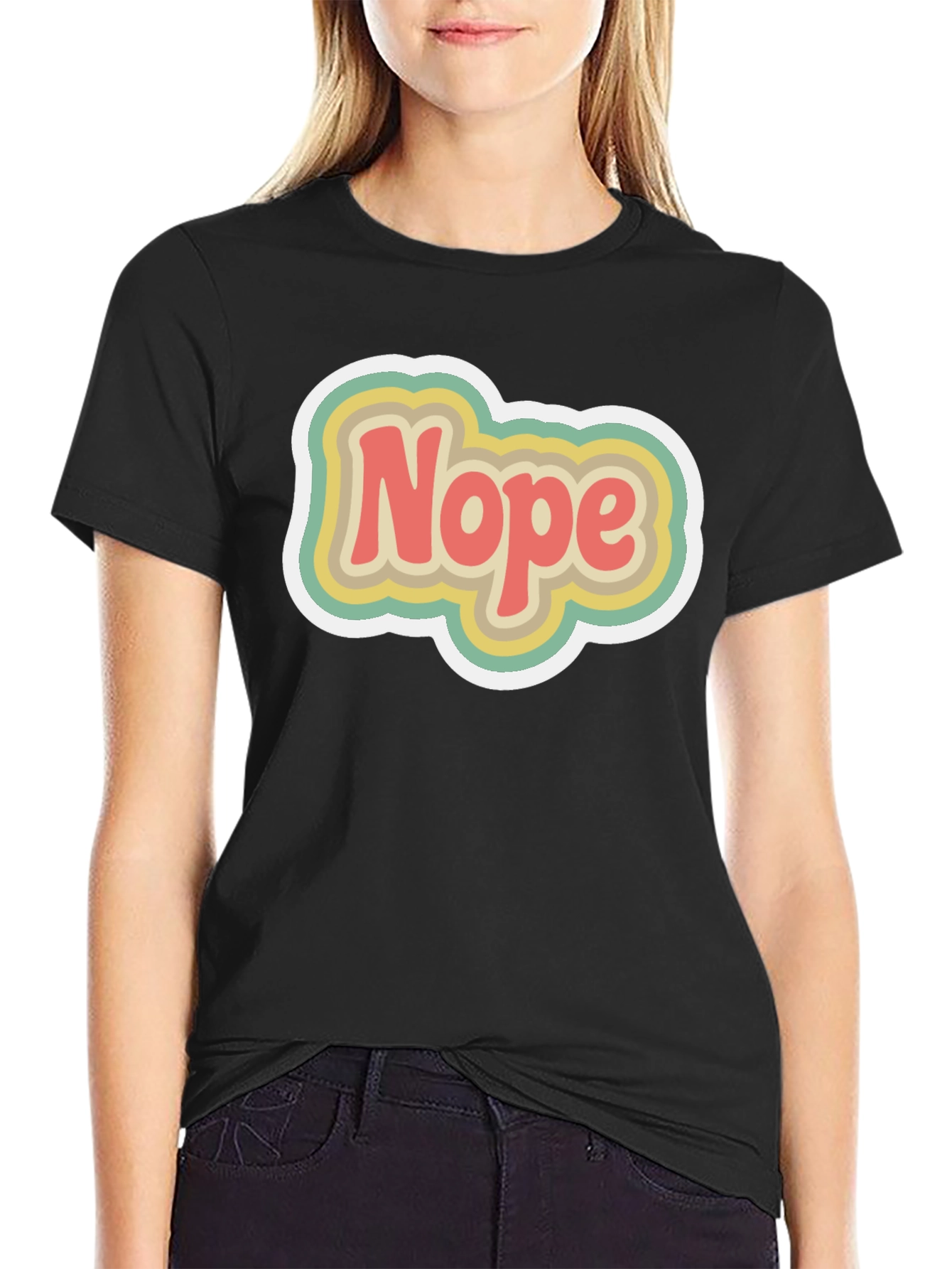 Retro Nope Graphic Tee - Trendy Casual Wear