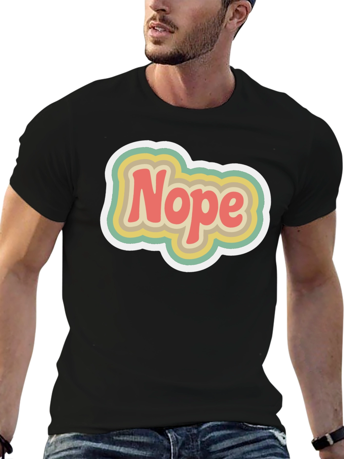 Retro Nope Graphic Tee - Trendy Casual Wear