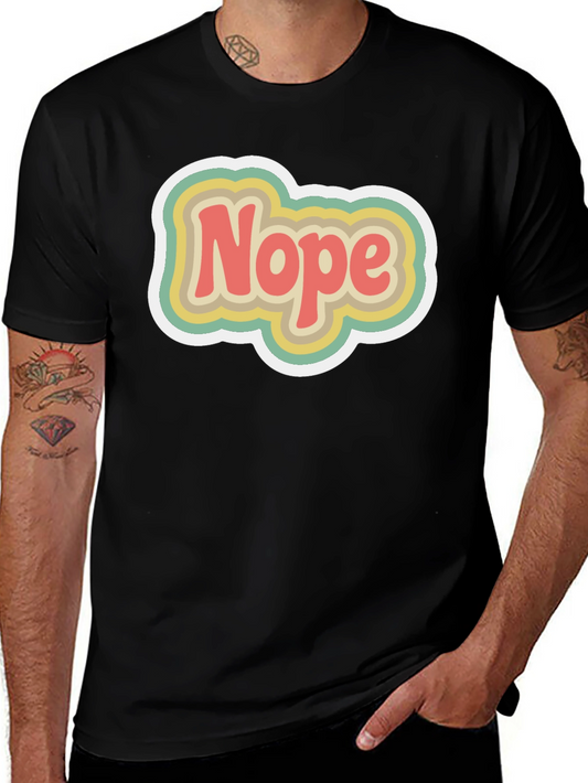 Retro Nope Graphic Tee - Trendy Casual Wear