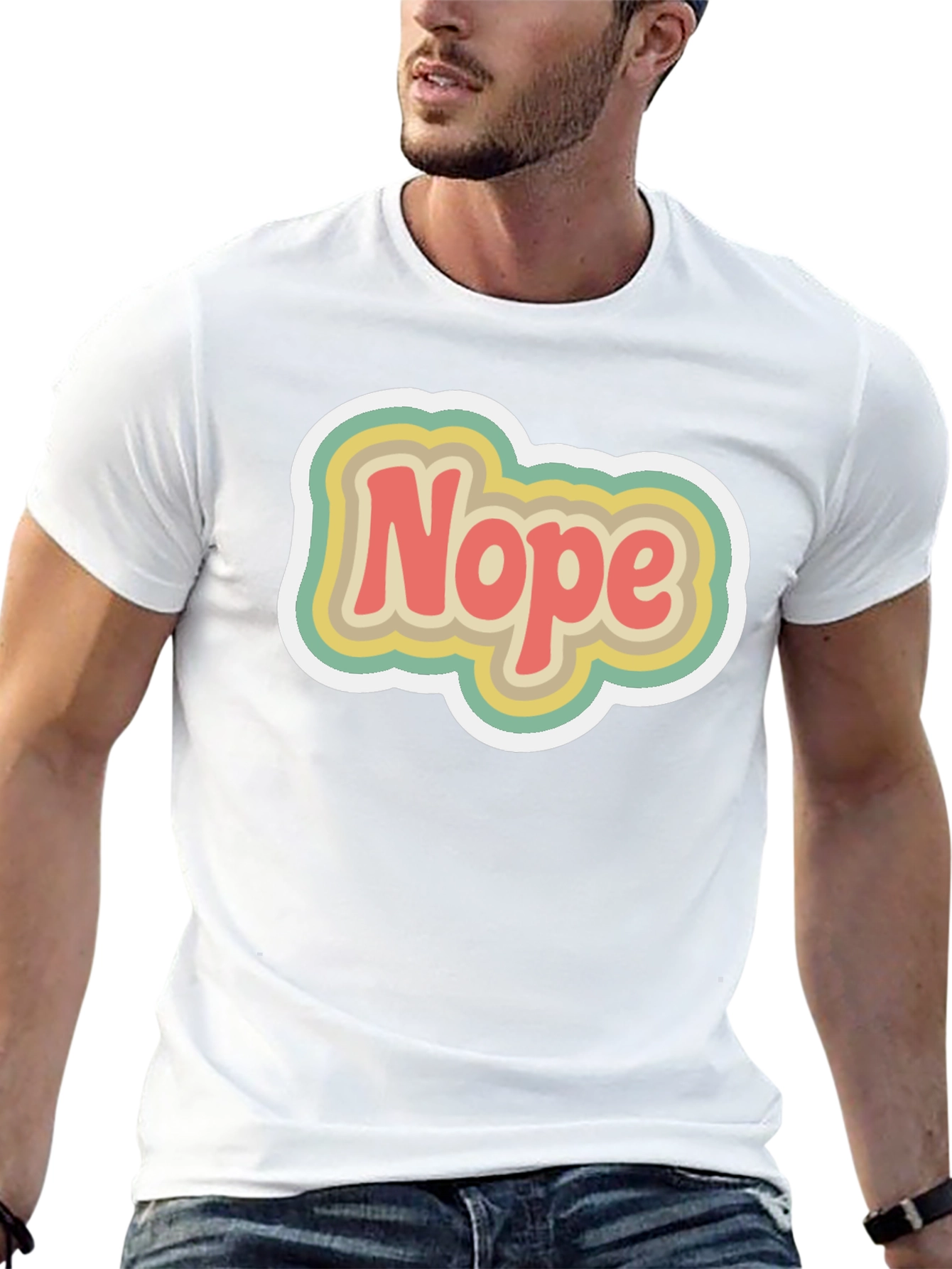 Retro Nope Graphic Tee - Trendy Casual Wear