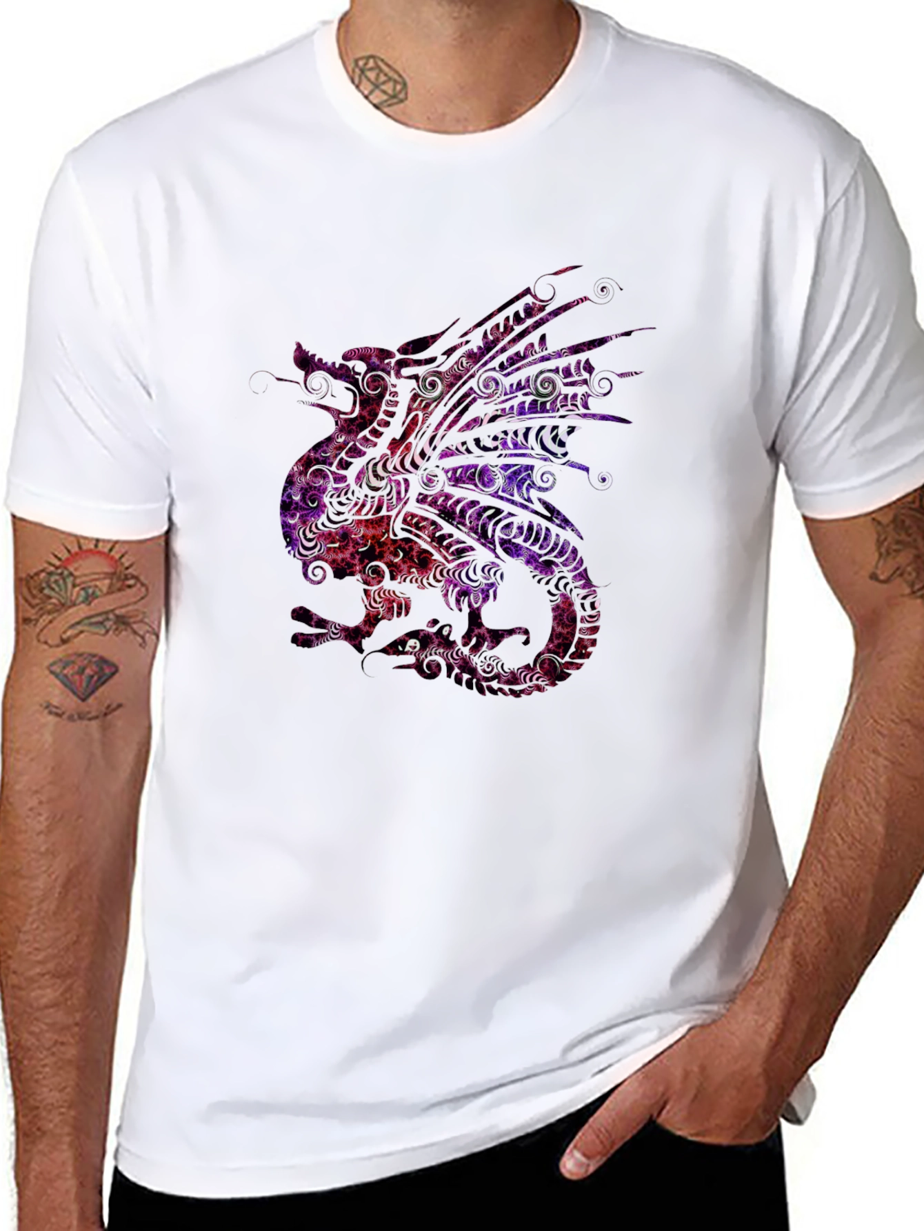 Dragon Graphic Tee - Stylish Mens Black T-Shirt