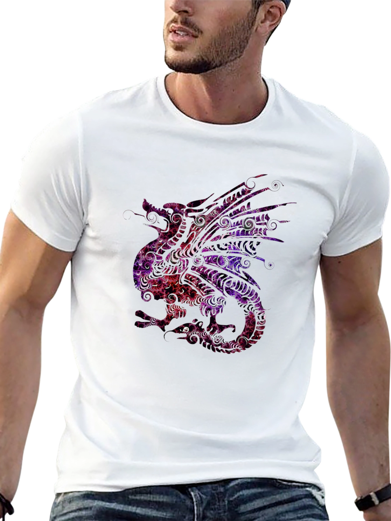 Dragon Graphic Tee - Stylish Mens Black T-Shirt
