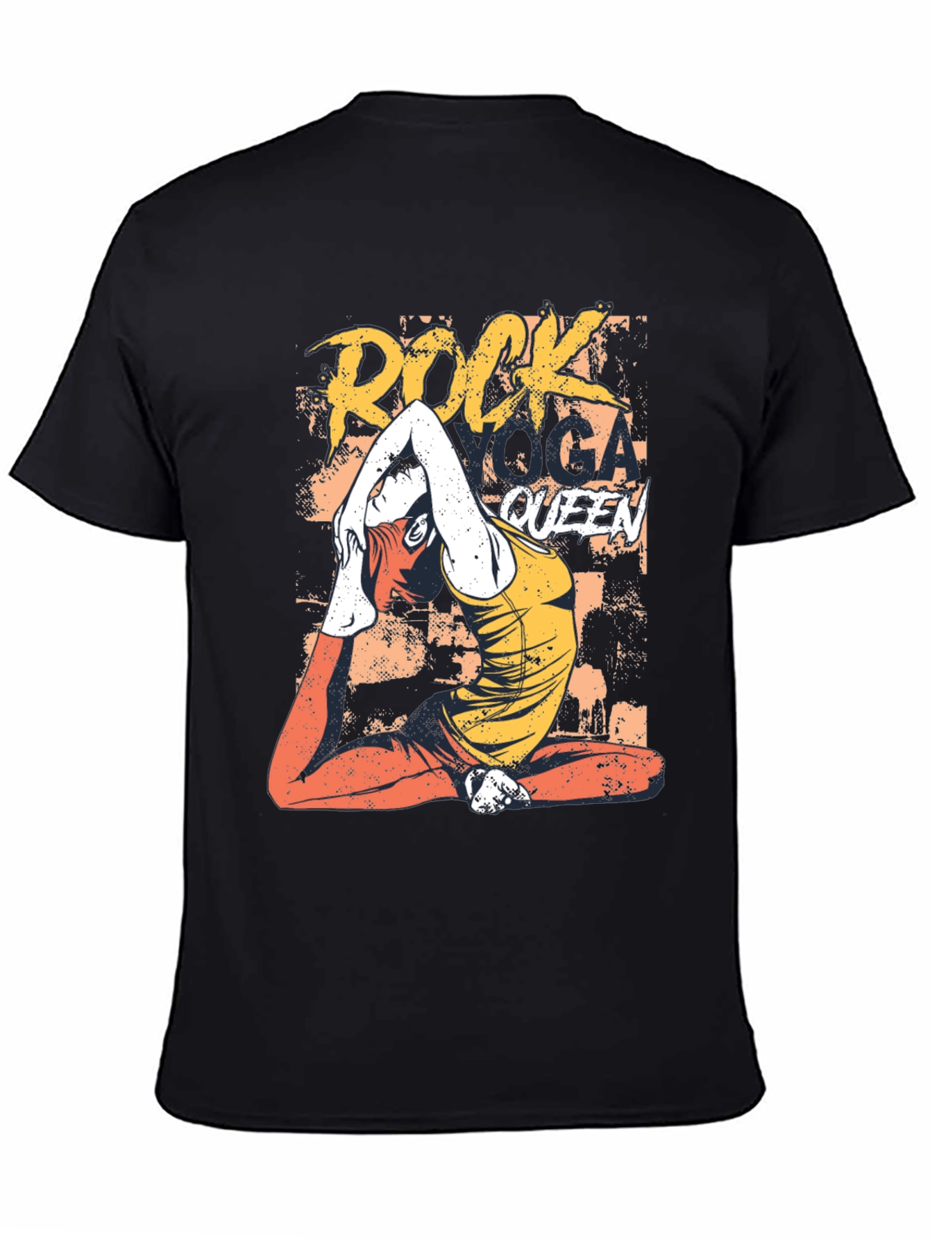 Rock Yoga Queen Graphic Tee - Black Cotton T-Shirt