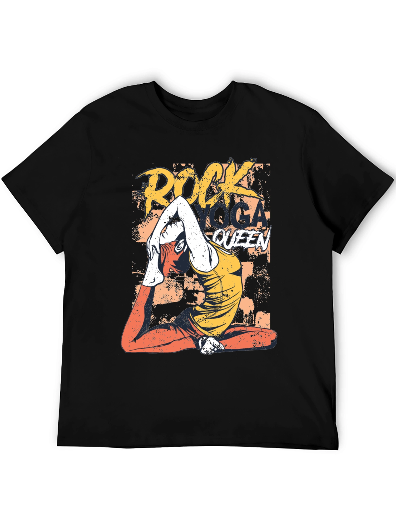 Rock Yoga Queen Graphic Tee - Black Cotton T-Shirt