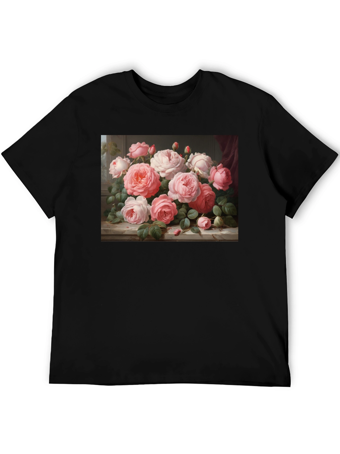 Floral Bouquet Graphic Tee - Artistic Roses T-Shirt