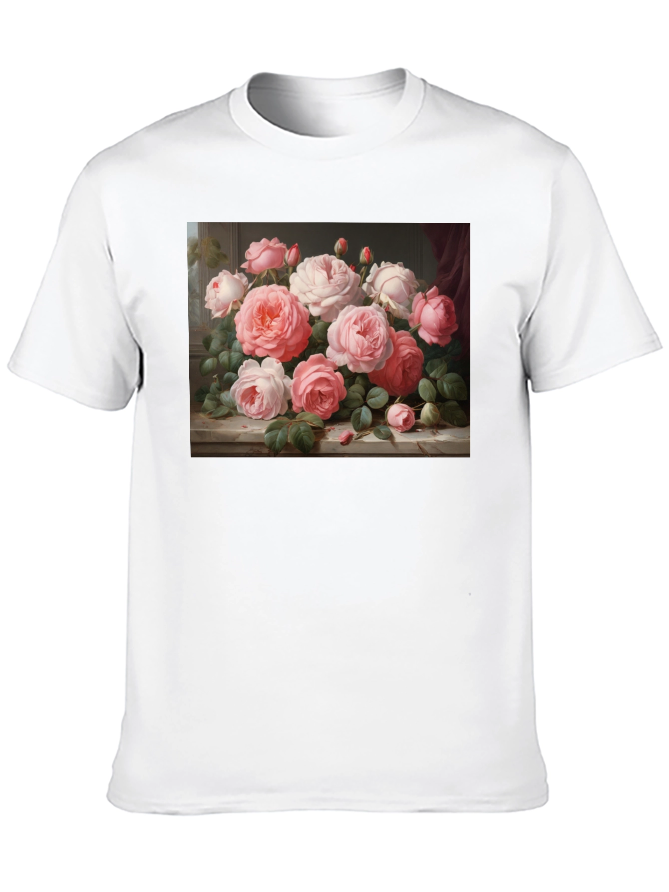 Floral Bouquet Graphic Tee - Artistic Roses T-Shirt